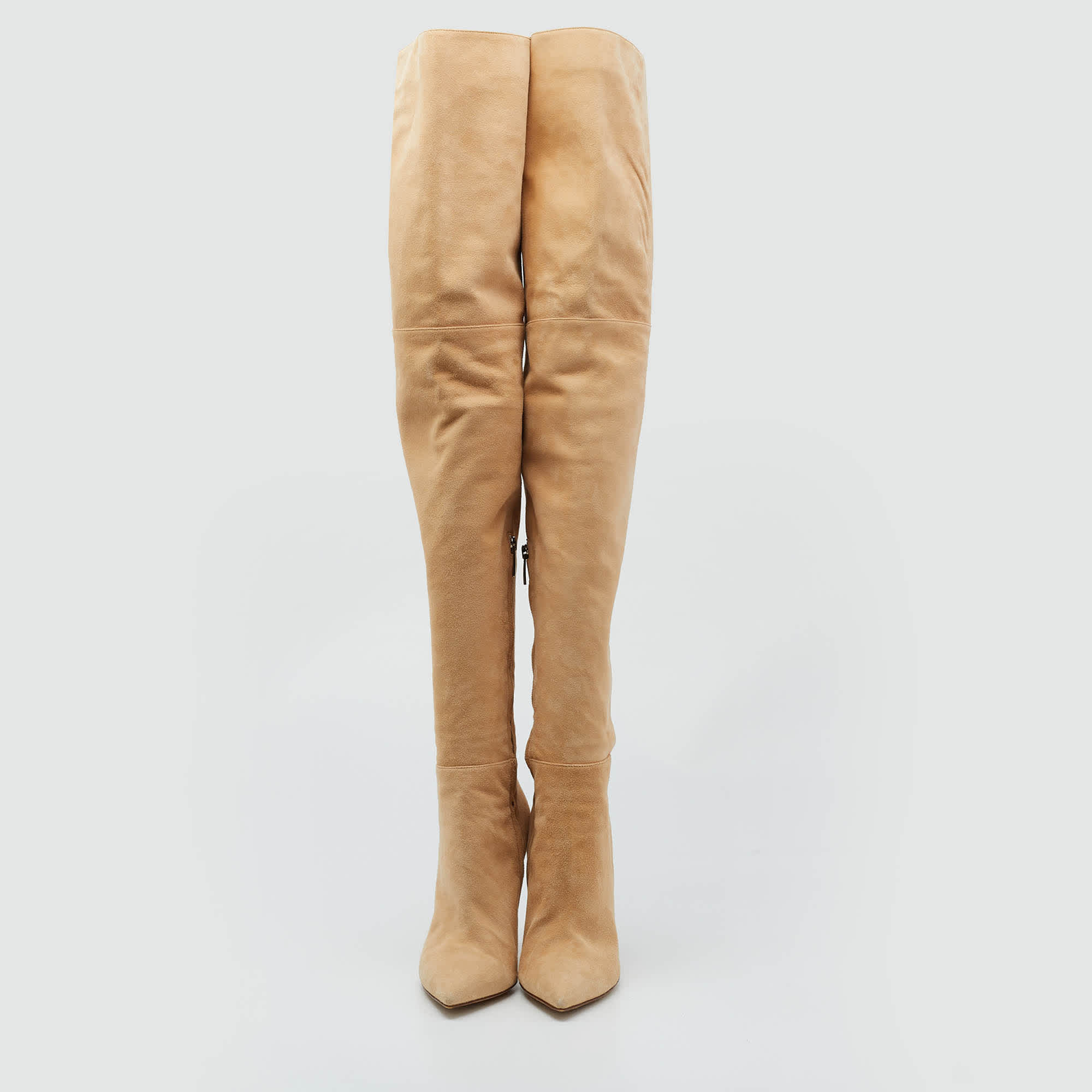 Gianvito Rossi Beige Suede Over The Knee Boots