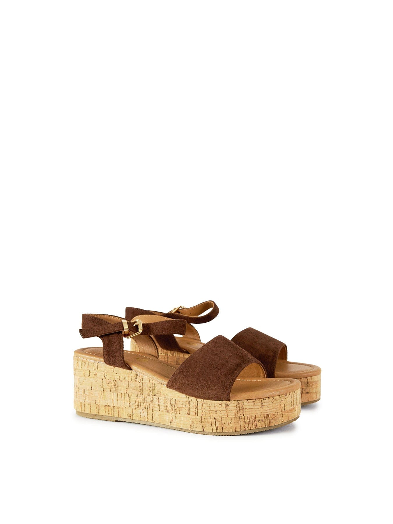 V.gan Gotu Cork Wedge Sandals Brown