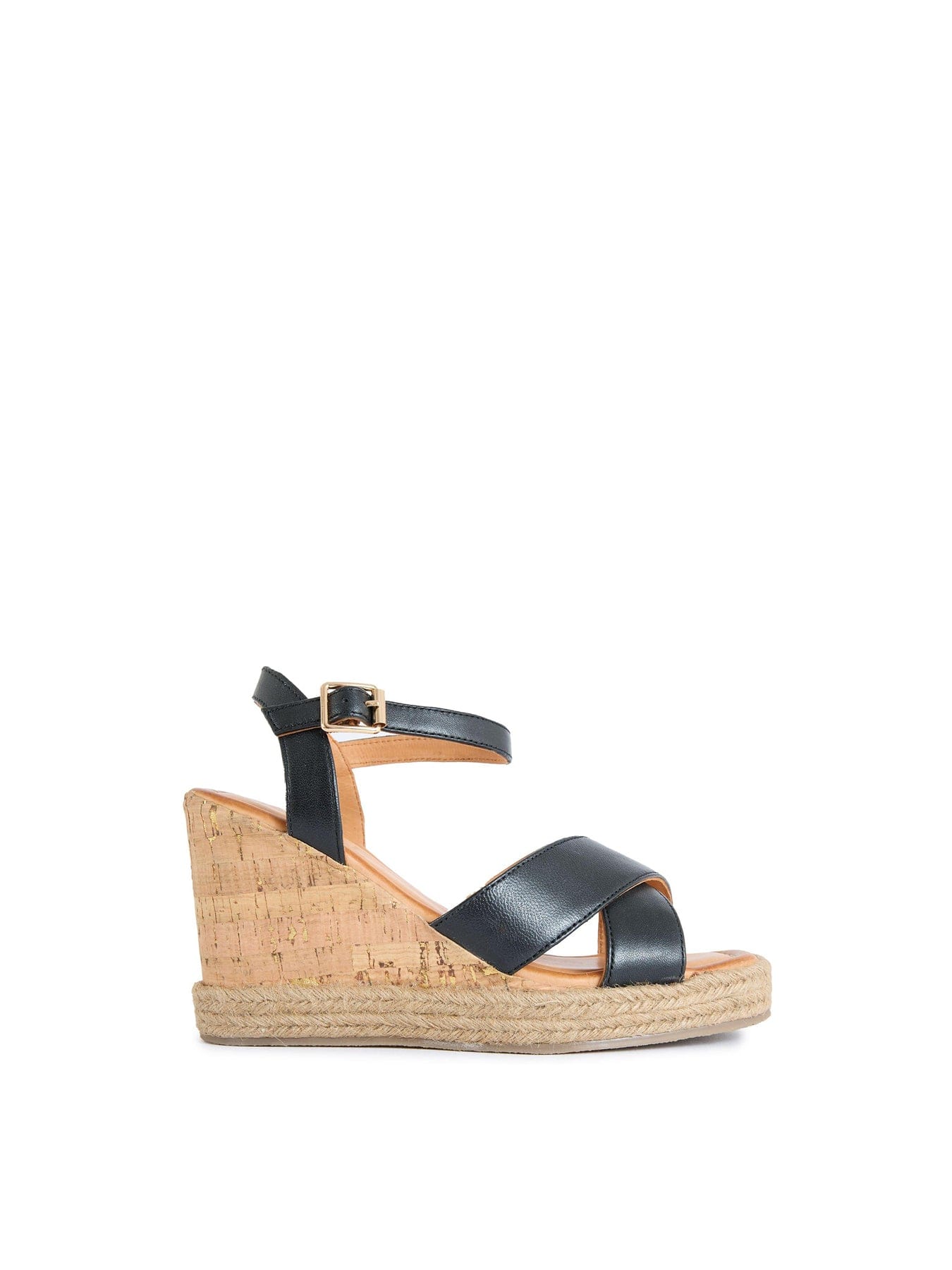 Sole Ldn Brita Wedge Sandals Black