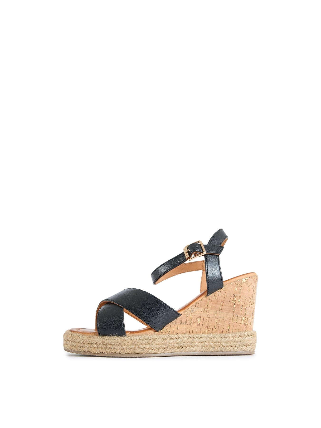 Sole Ldn Brita Wedge Sandals Black