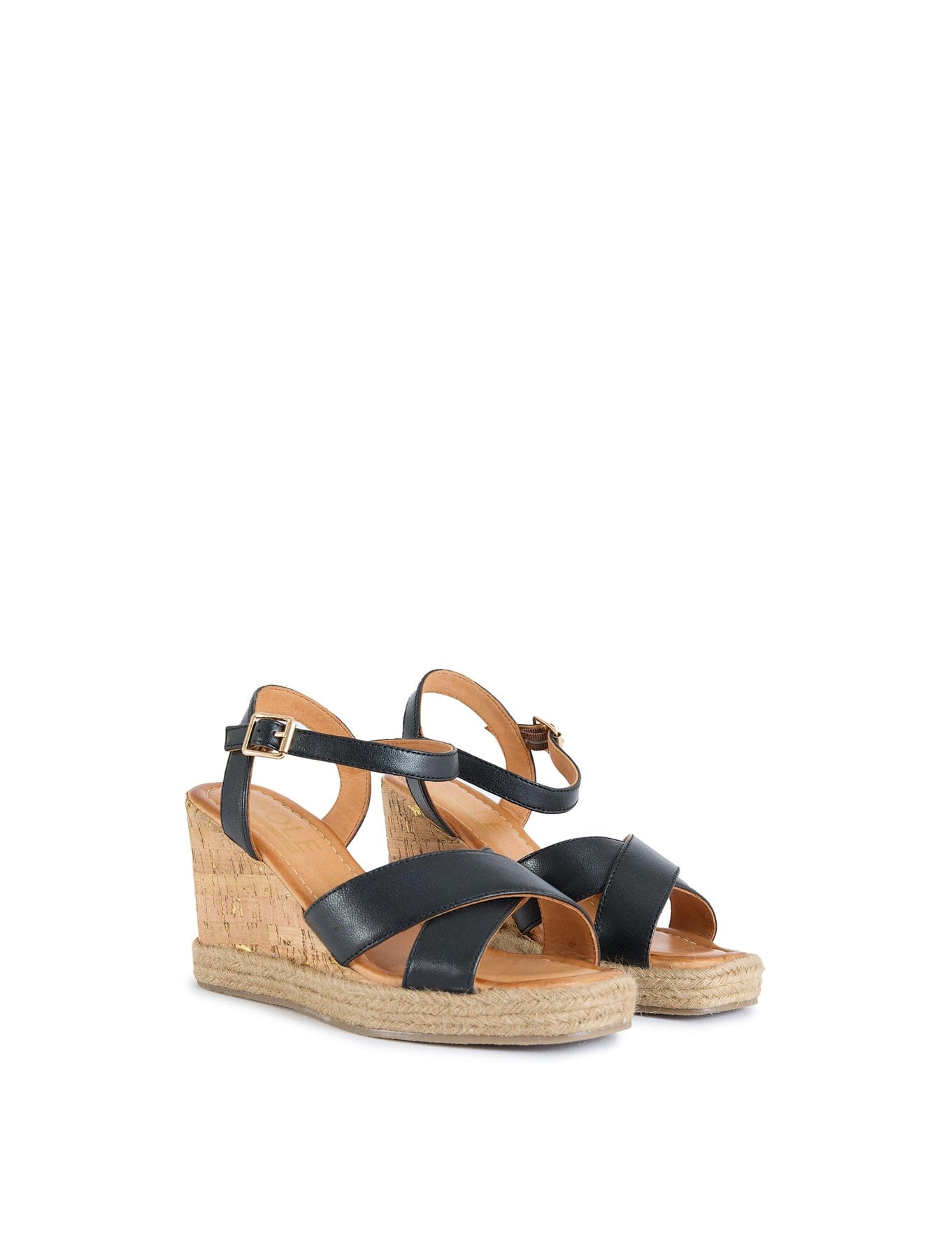 Sole Ldn Brita Wedge Sandals Black