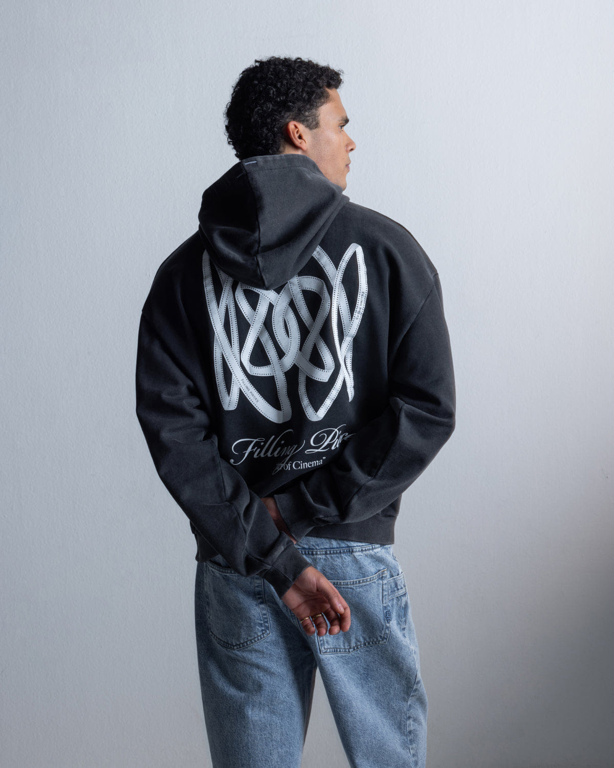 Trend Maven Hoodie Boxy Film Strip Vintage Black