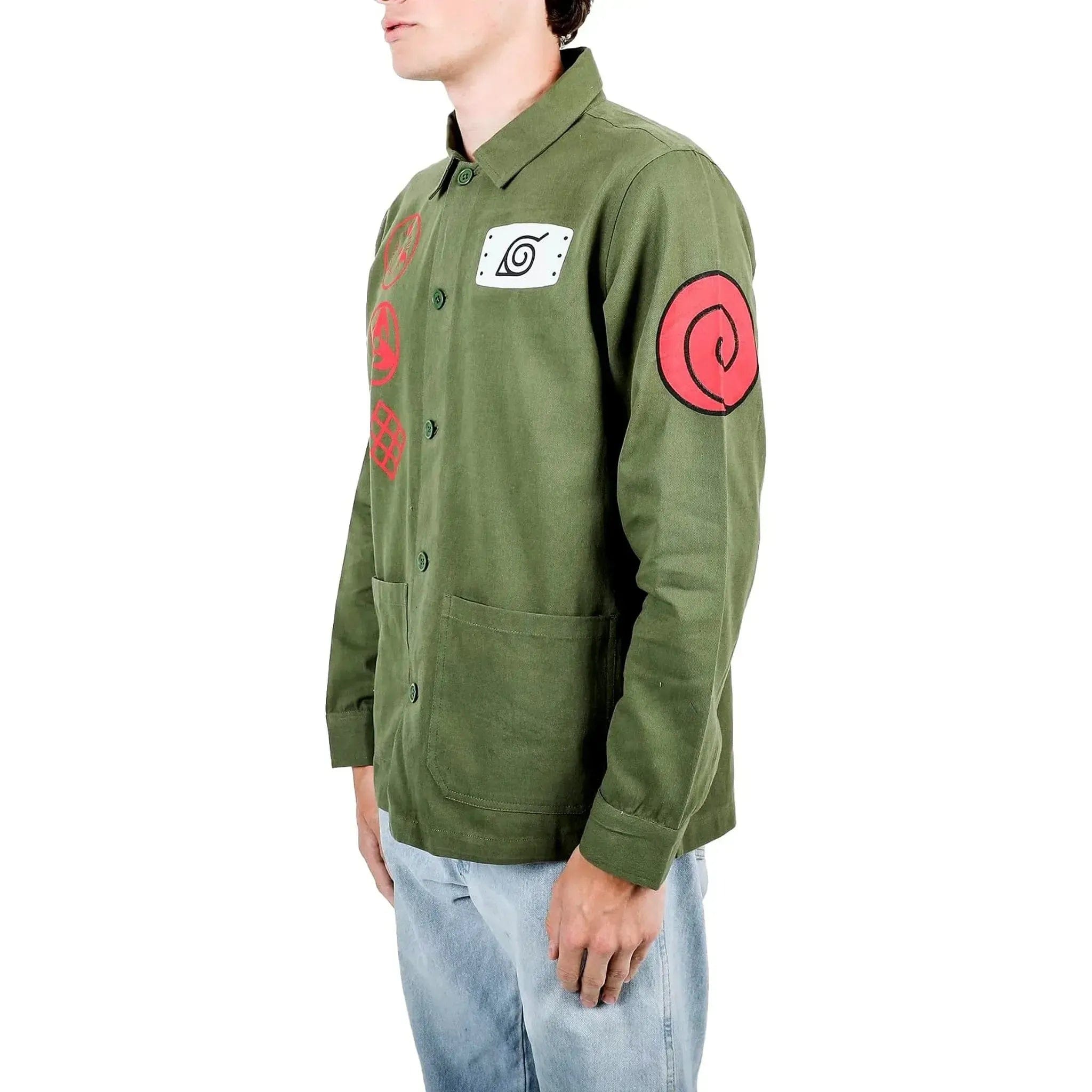 Bioworld Naruto Shippuden - Adult - Size Kakashi Hatake Olive Chore Jacket - Bioworld