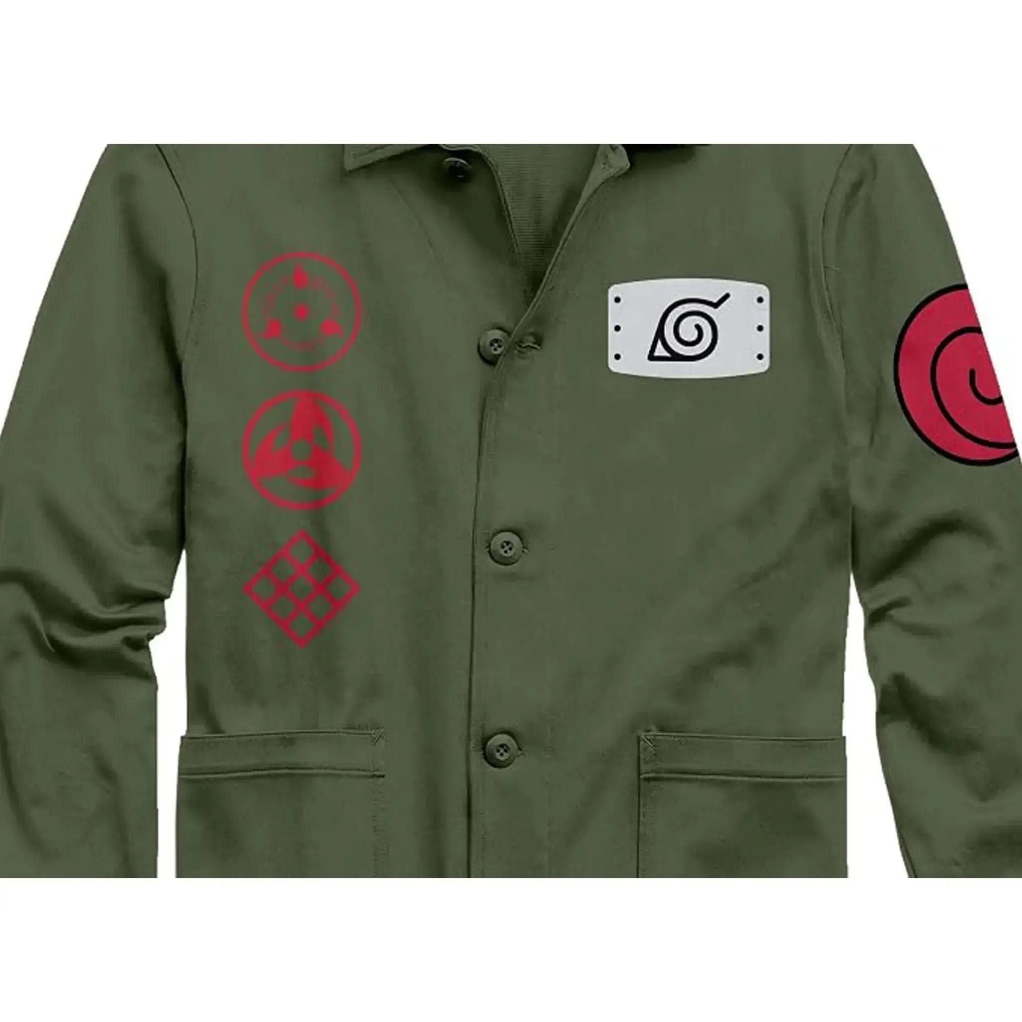 Bioworld Naruto Shippuden - Adult - Size Kakashi Hatake Olive Chore Jacket - Bioworld