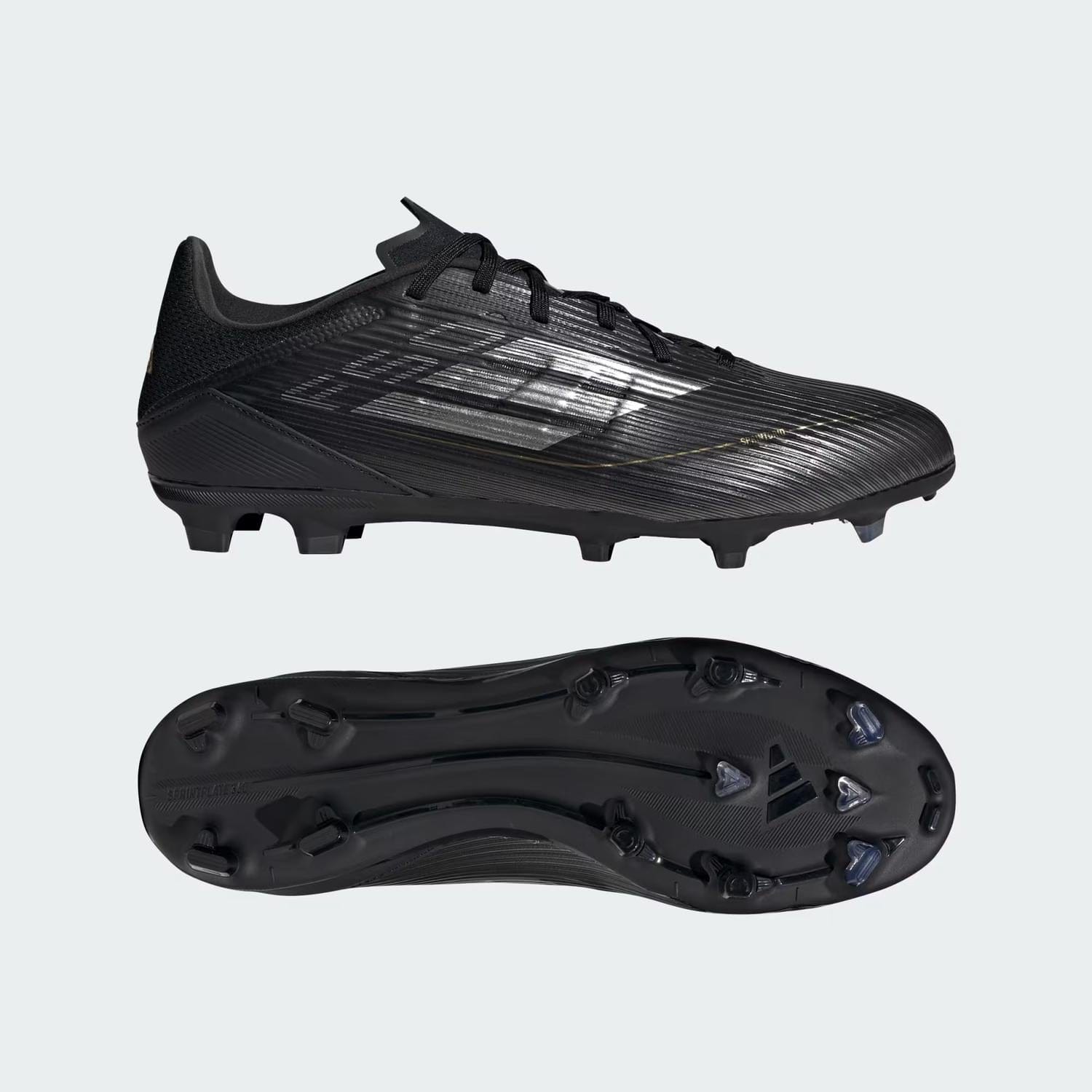 Core Men's F50 League Boots Shoes In Core Black/iron Metallic/gold Metallic