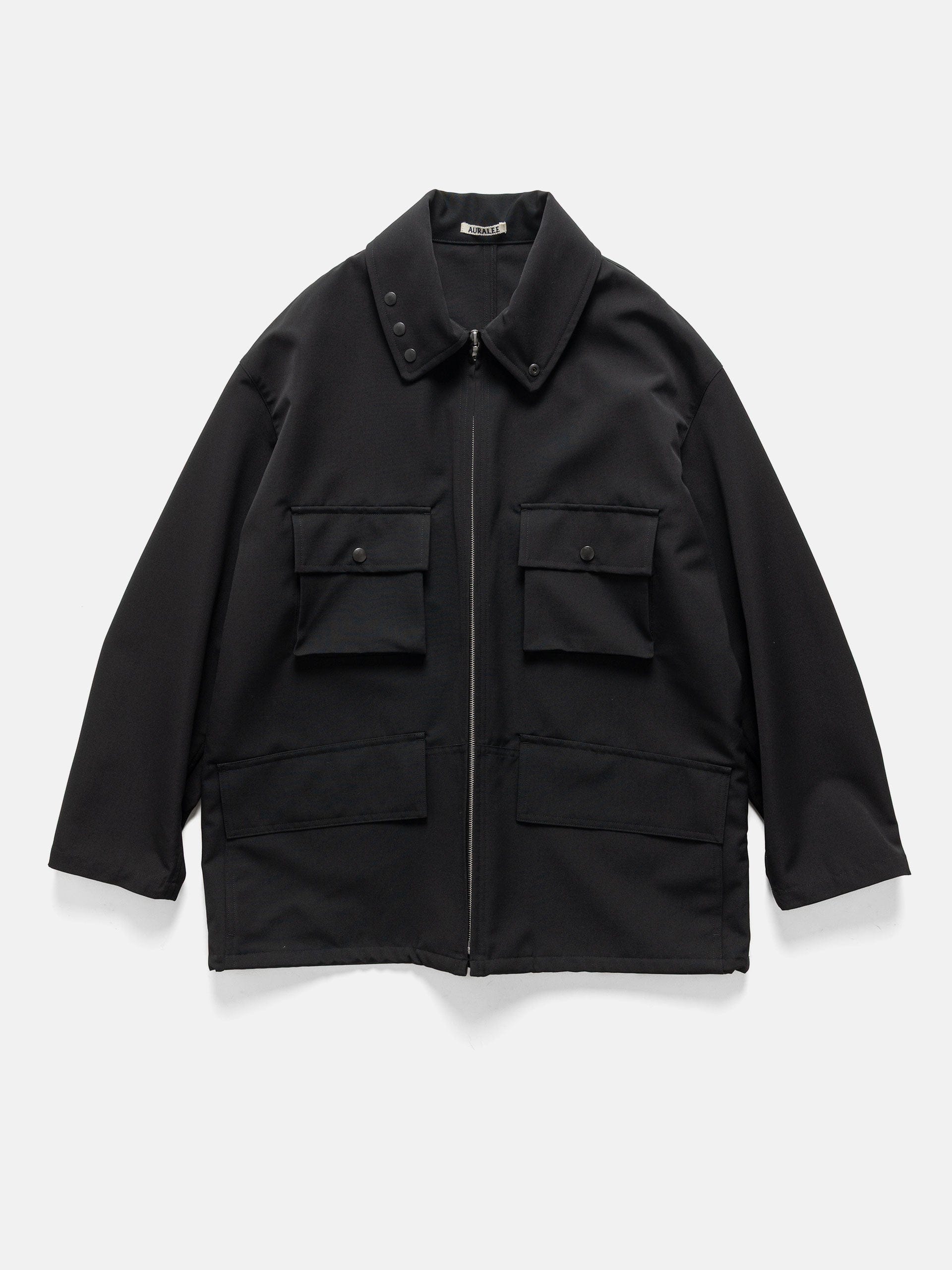 Auralee Wool Max Canvas Blouson Black