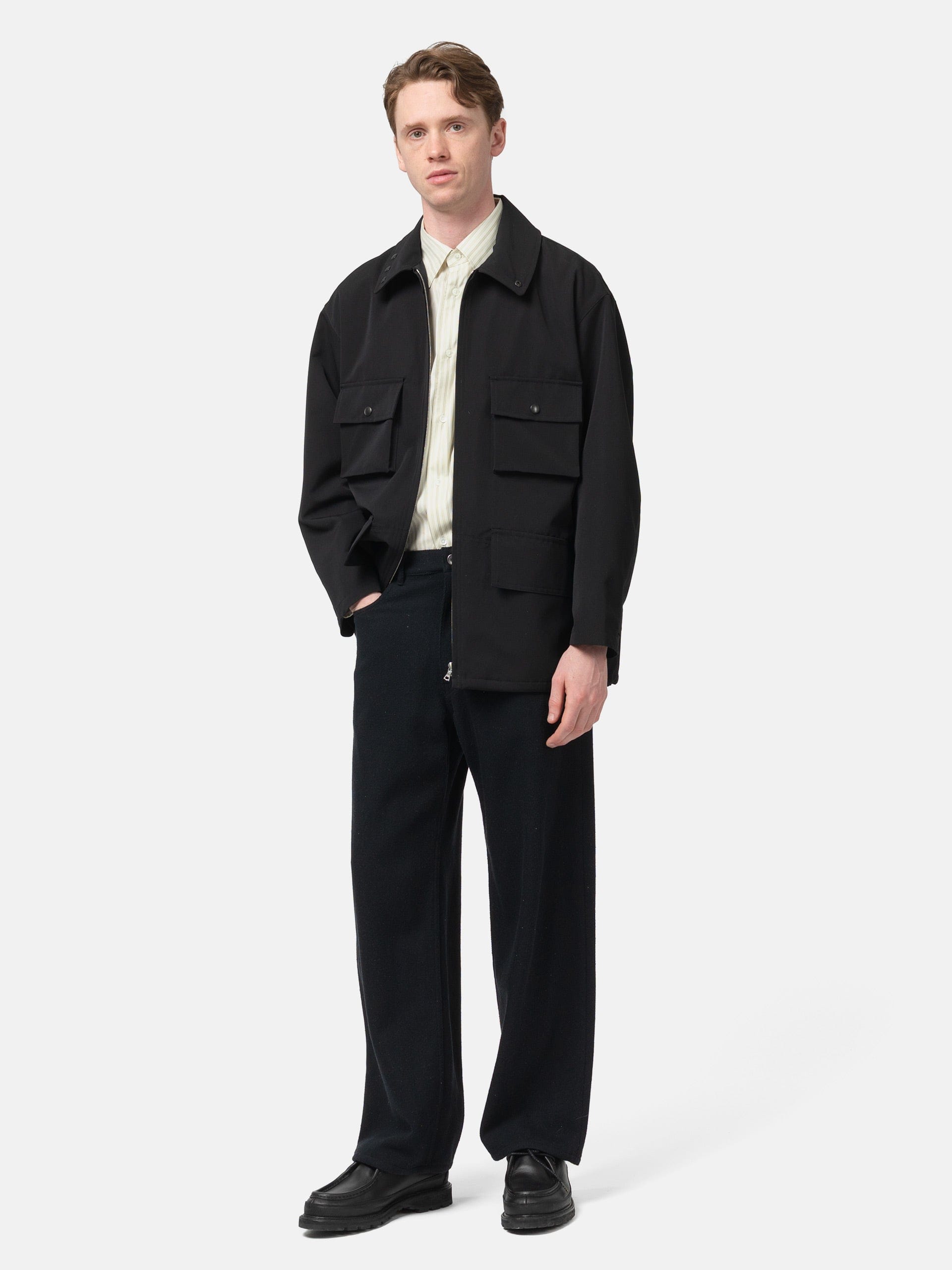 Auralee Wool Max Canvas Blouson Black