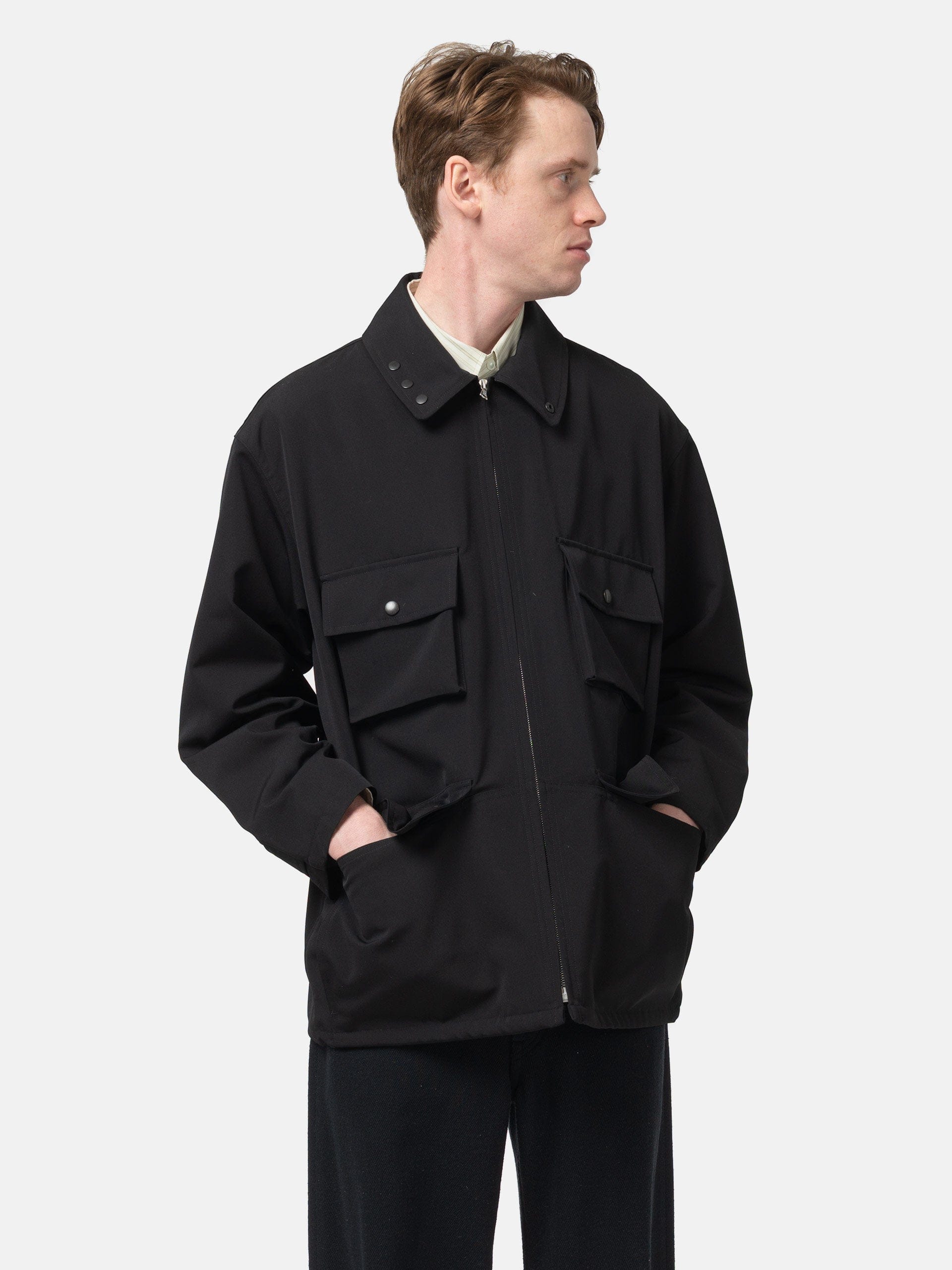 Auralee Wool Max Canvas Blouson Black
