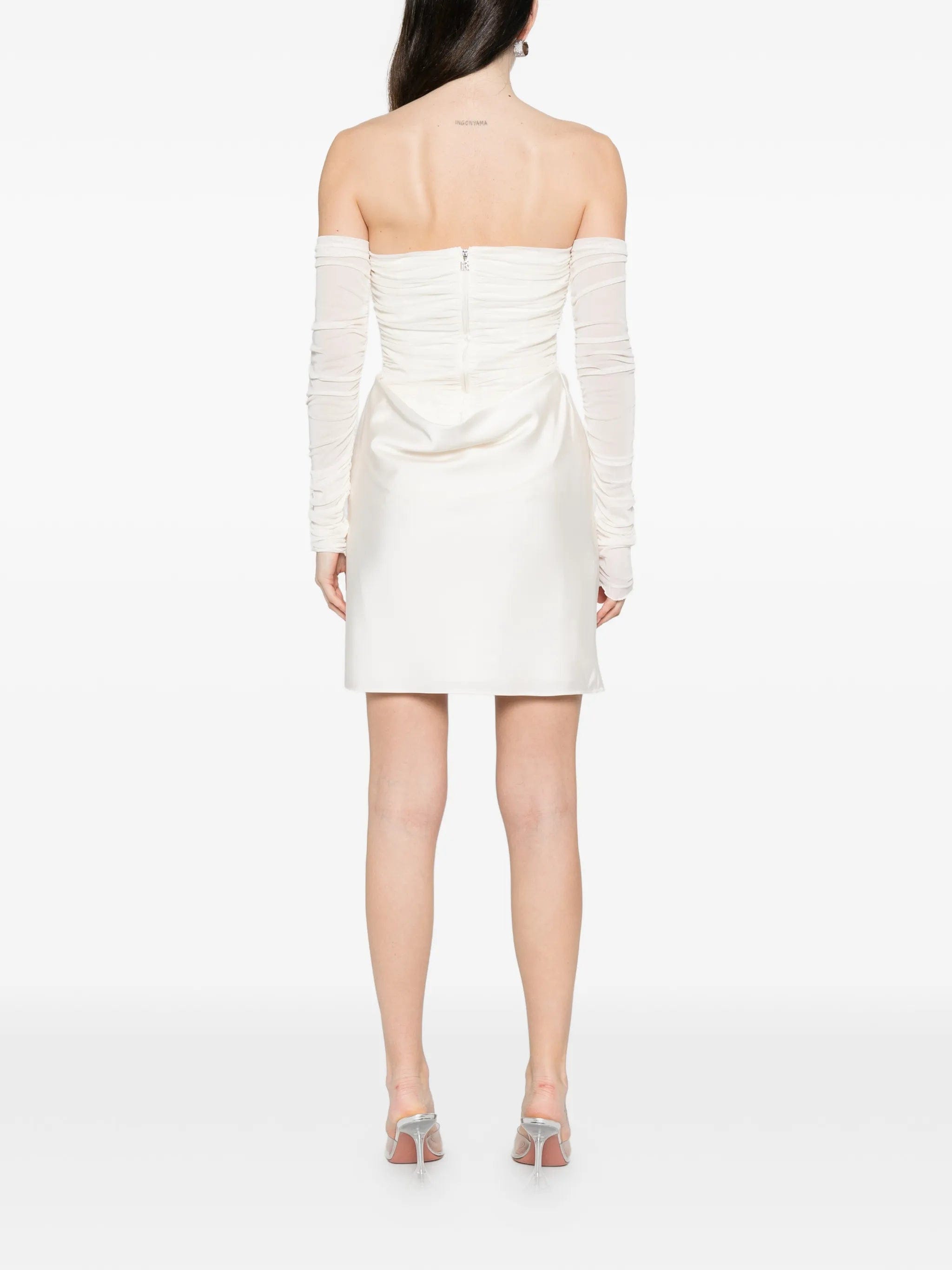 Rotate Birger Christensen Ruched mesh mini dress