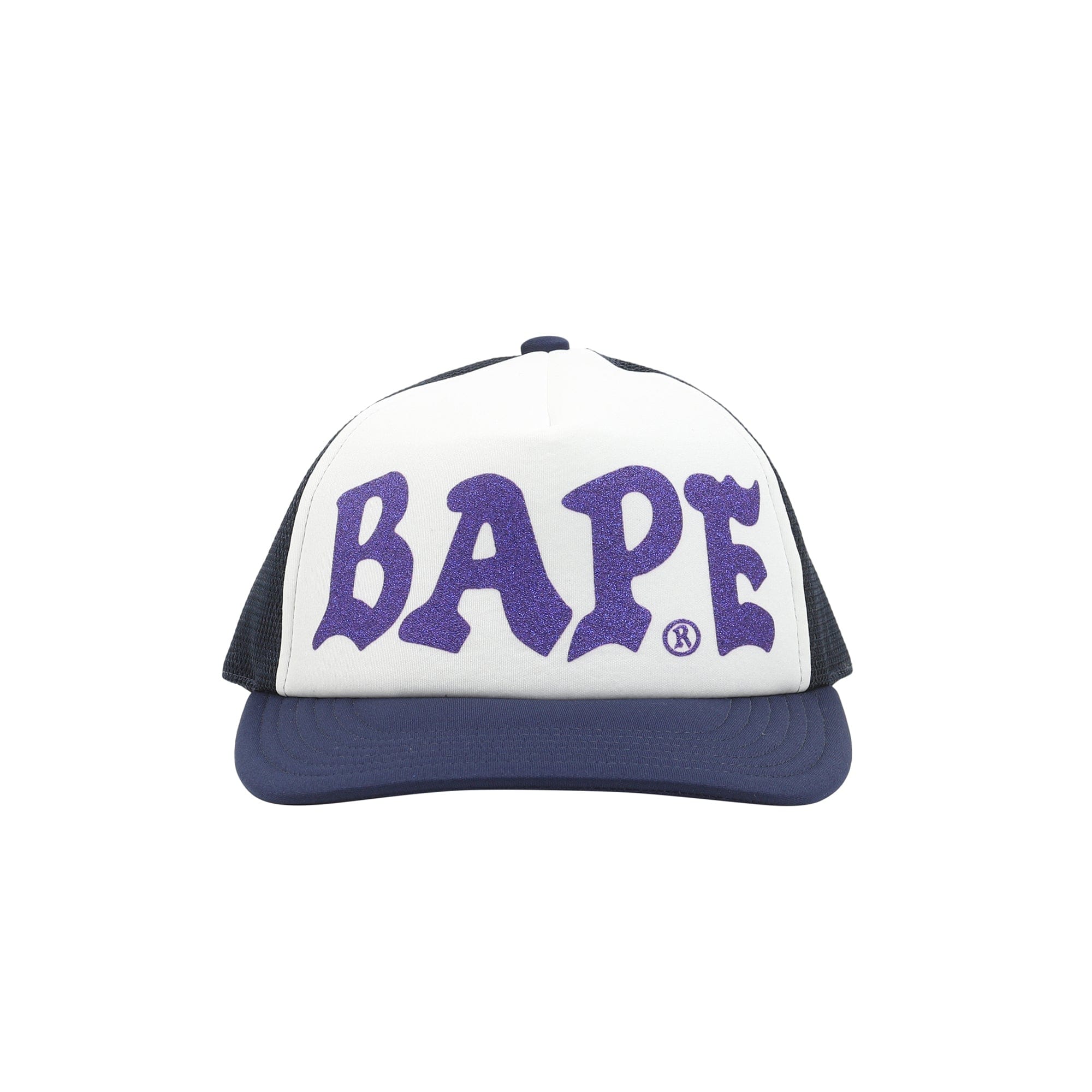 A Bathing Ape Bape Glitter Print Mesh Cap - Navy