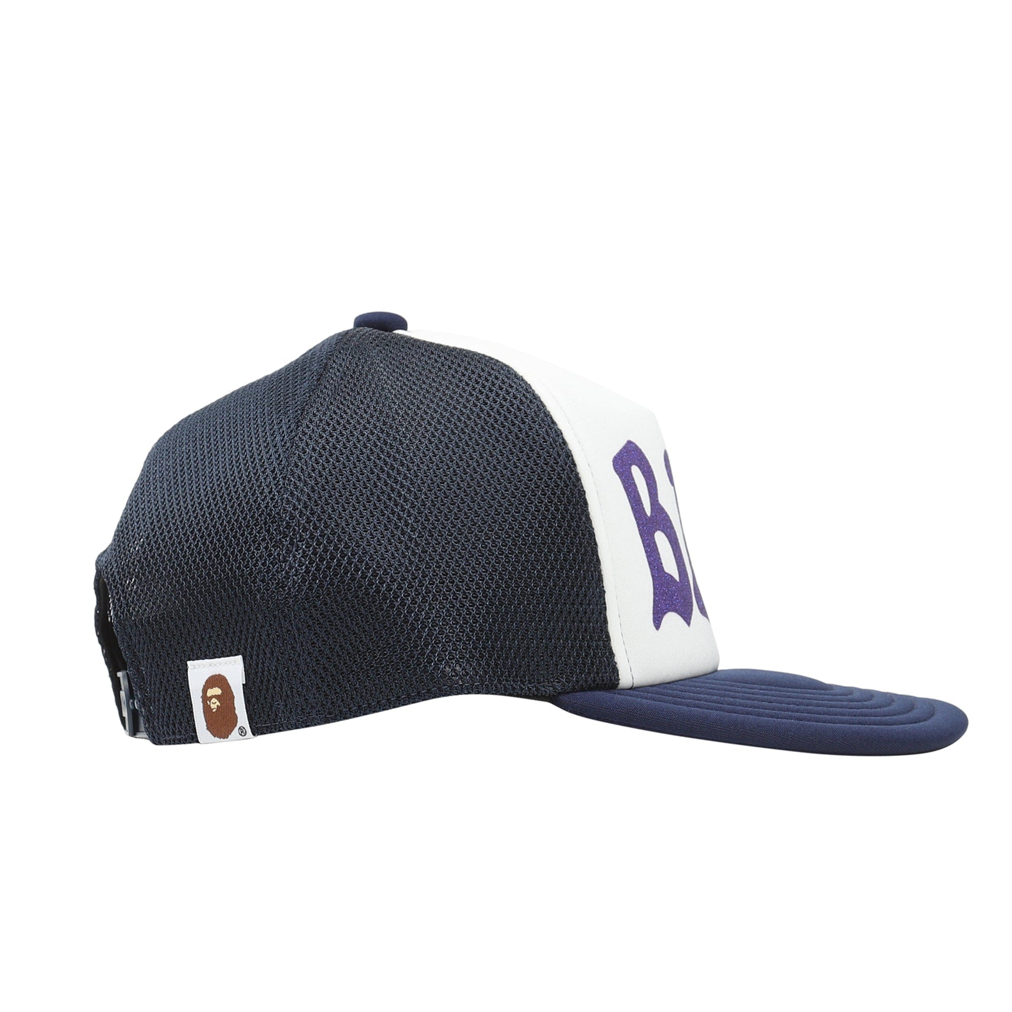 A Bathing Ape Bape Glitter Print Mesh Cap - Navy