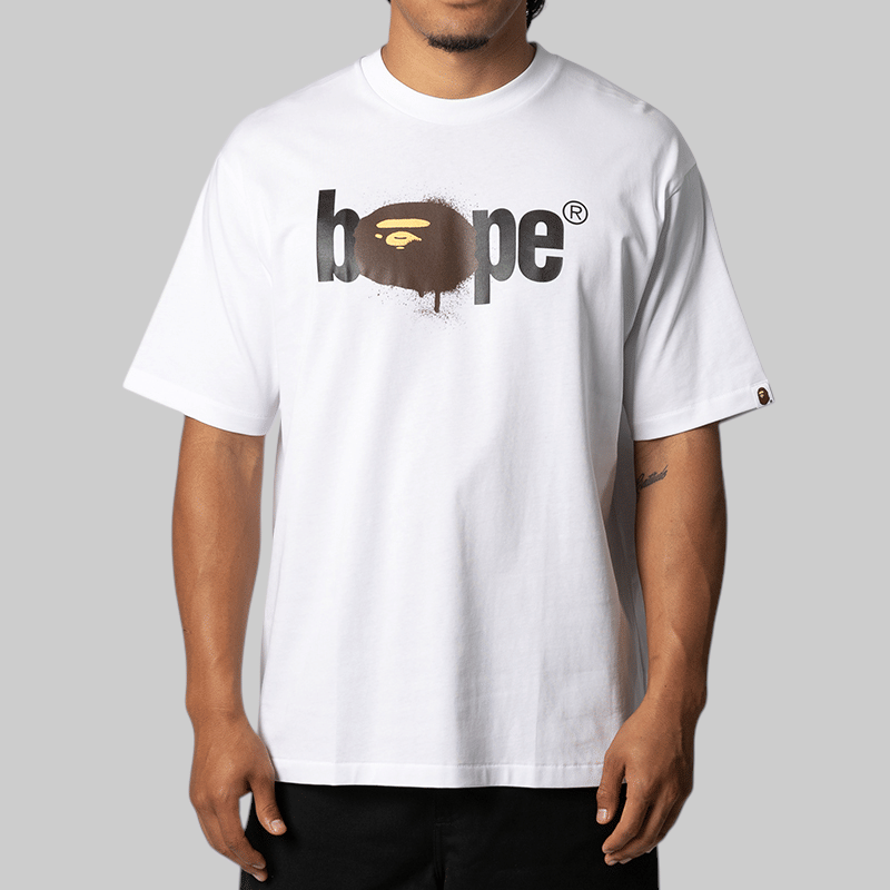 A Bathing Ape® Graffiti Bape Logo Relaxed Fit T - Shirt - White
