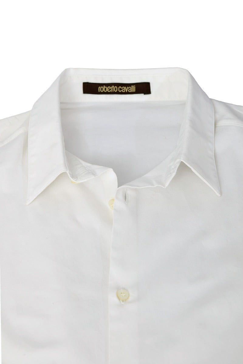 Roberto Cavalli Size - L White Snakeprint Sleeved Shirt