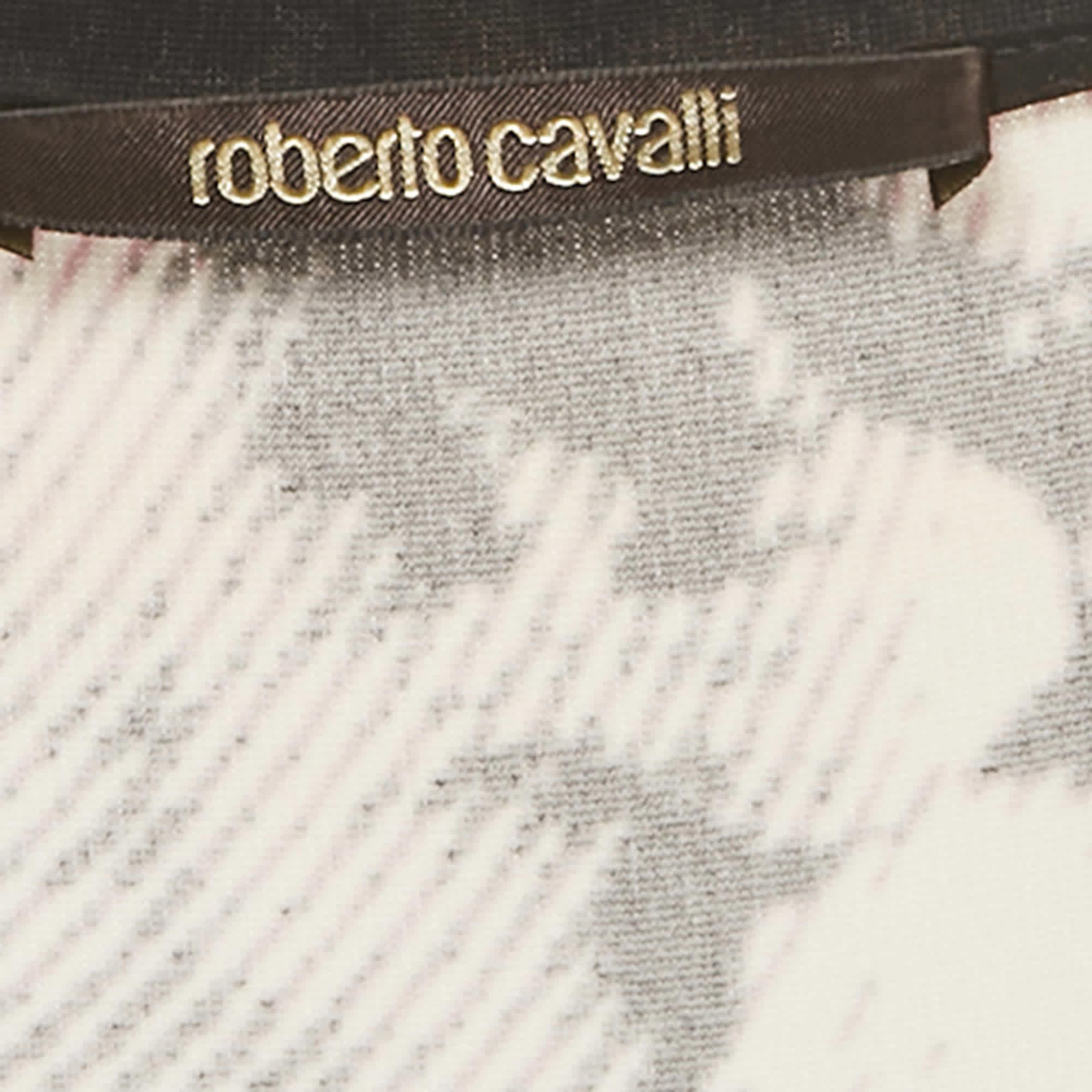 Roberto Cavalli Multicolor Printed Jersey Midi Dress