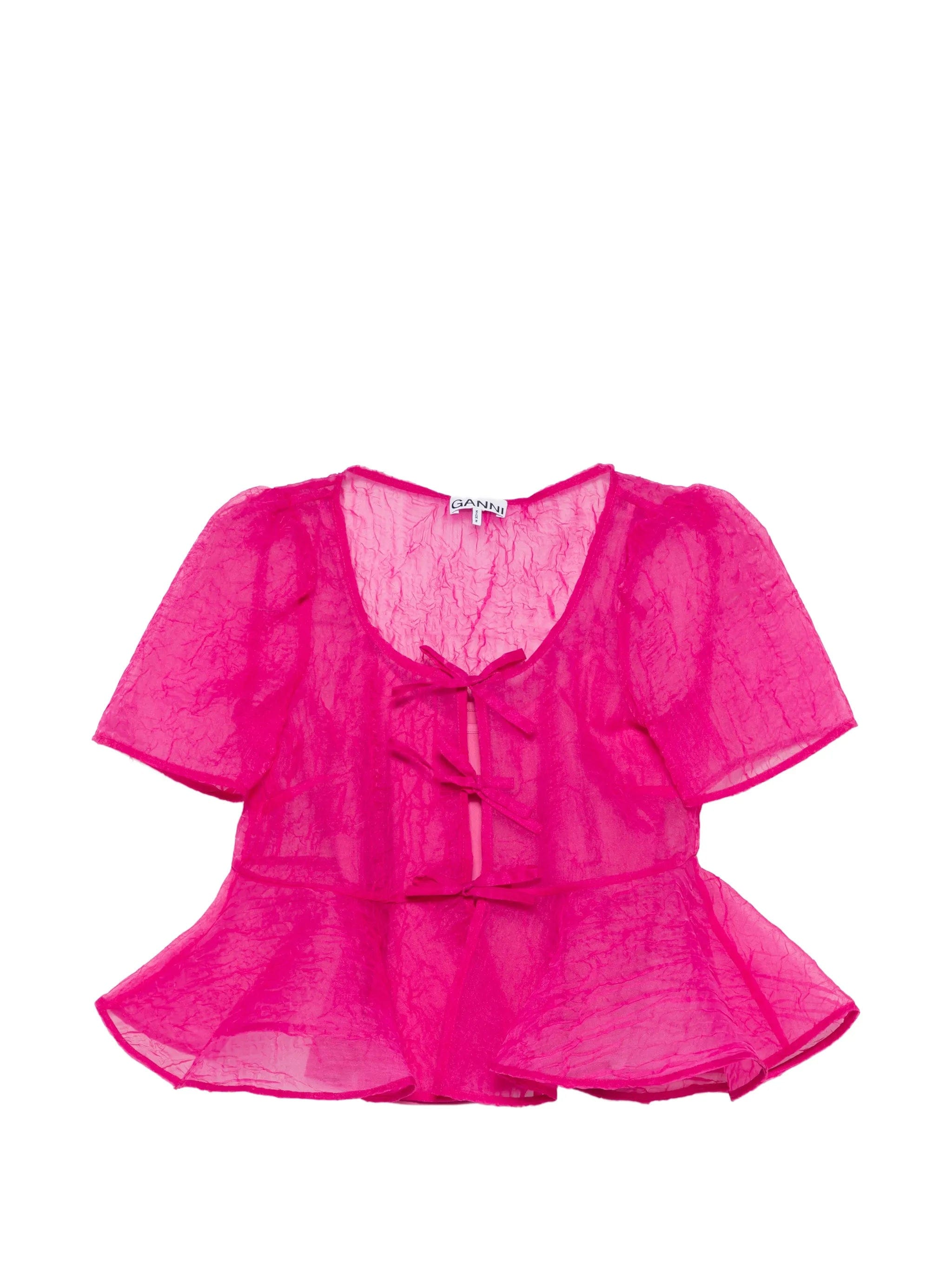 GANNI shibori organza blouse