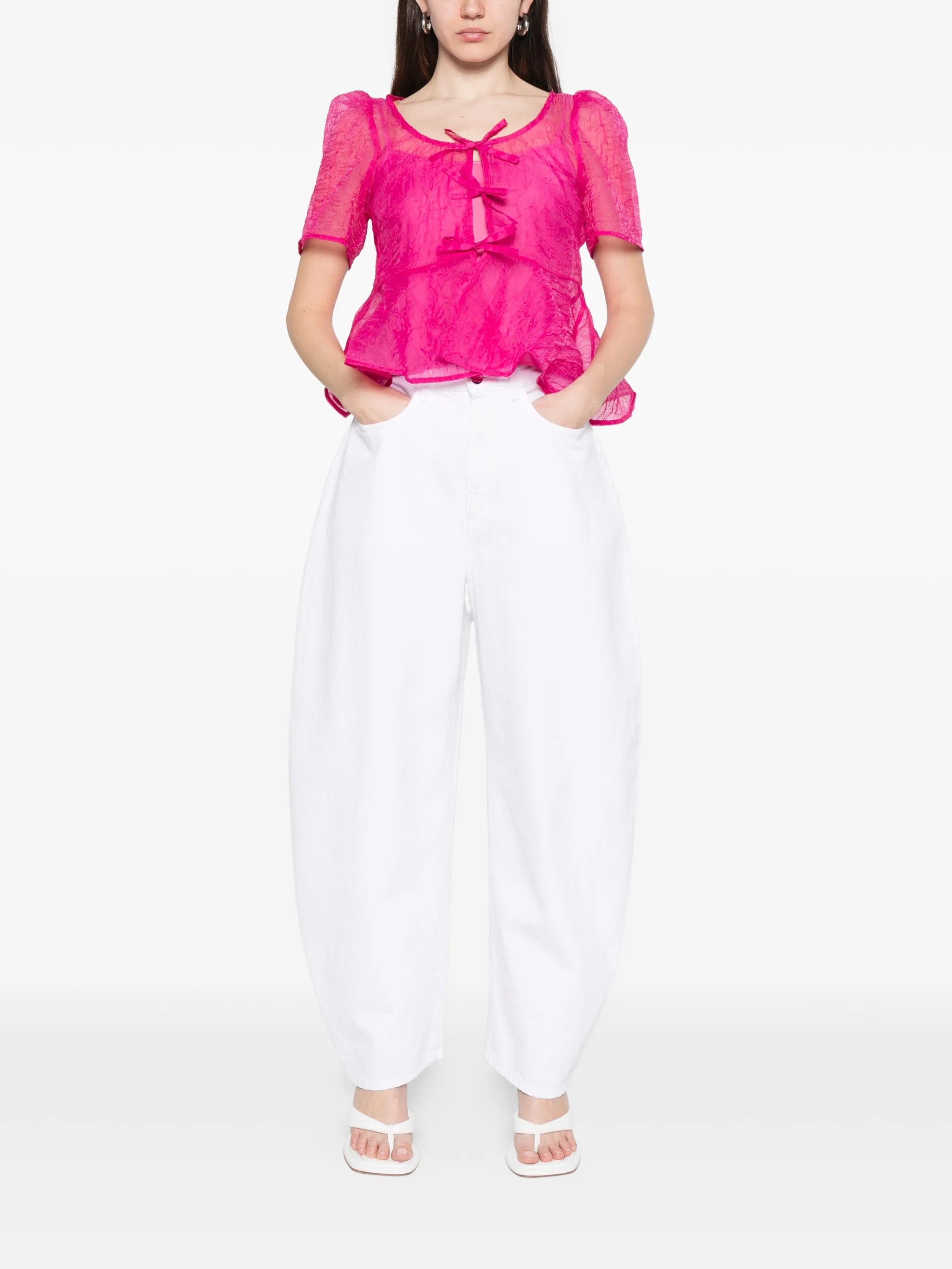 GANNI shibori organza blouse