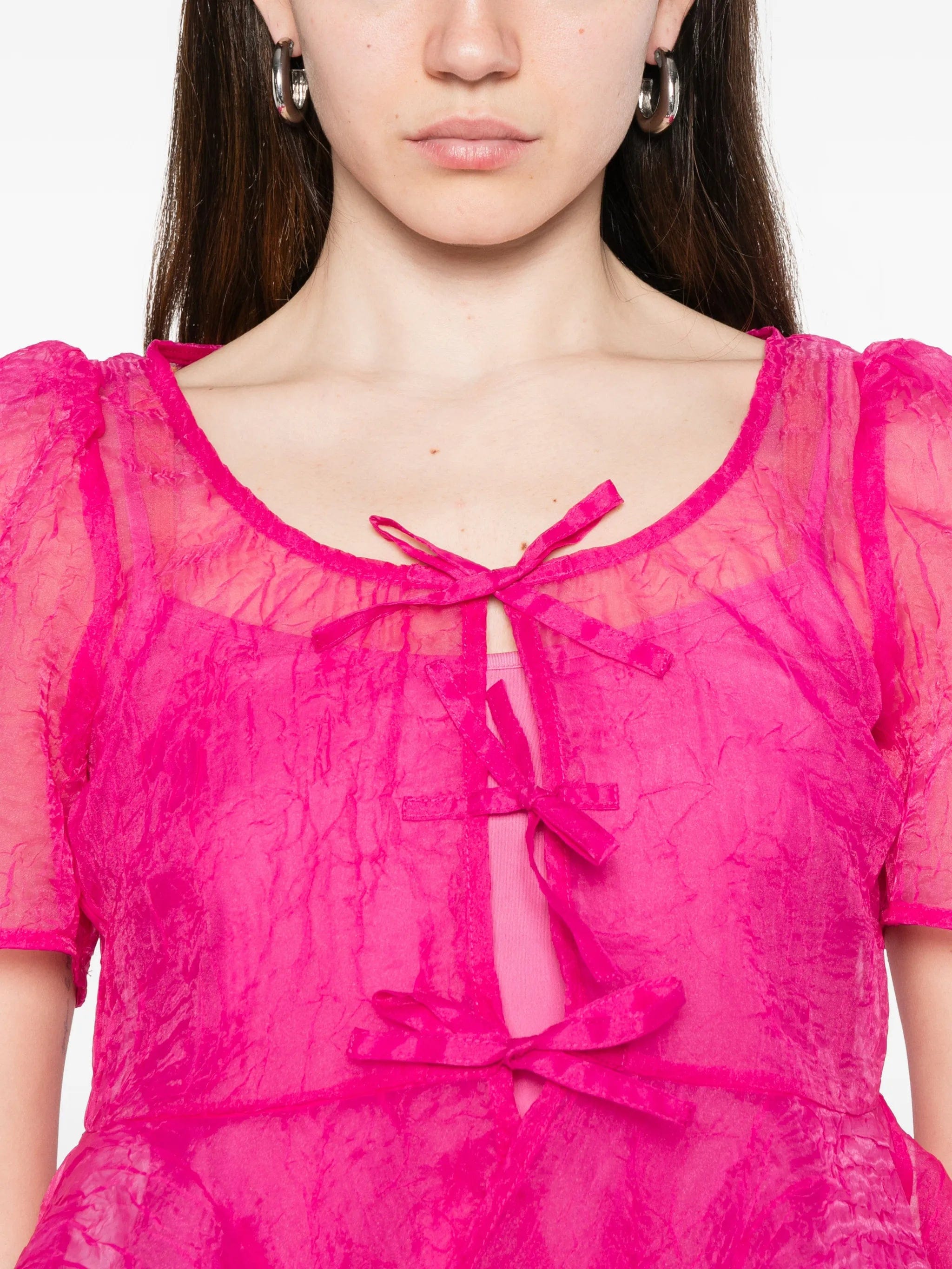 GANNI shibori organza blouse