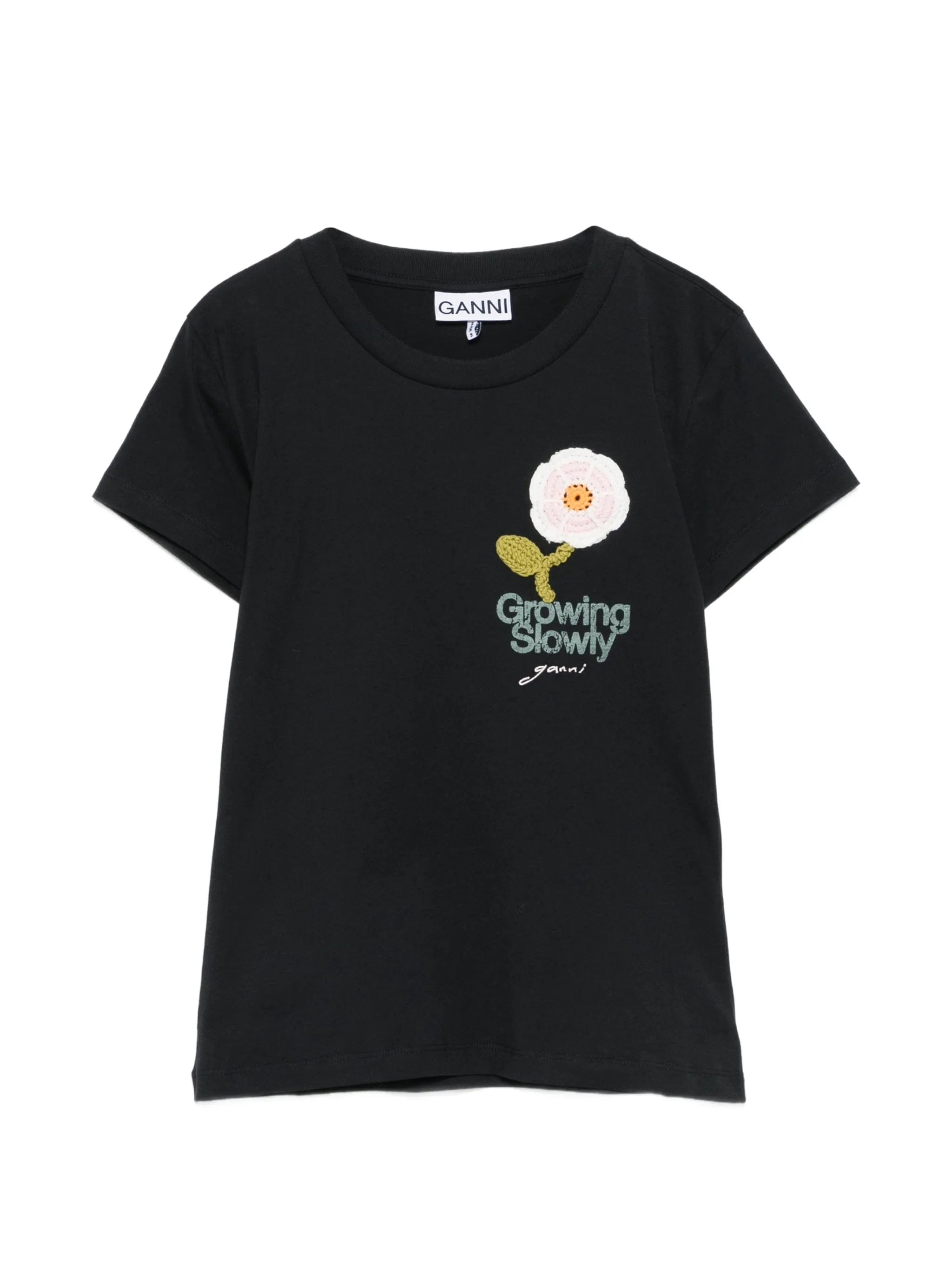 GANNI crochet - patch baby T - shirt
