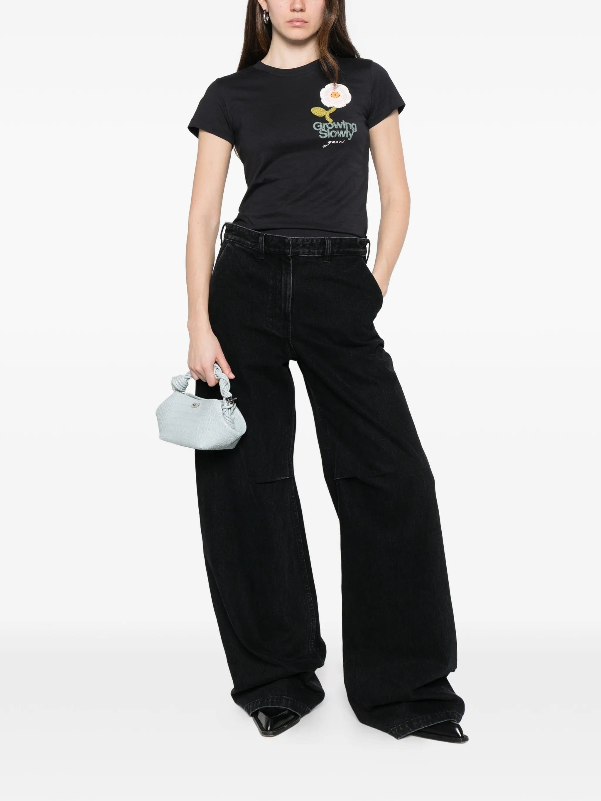GANNI crochet - patch baby T - shirt