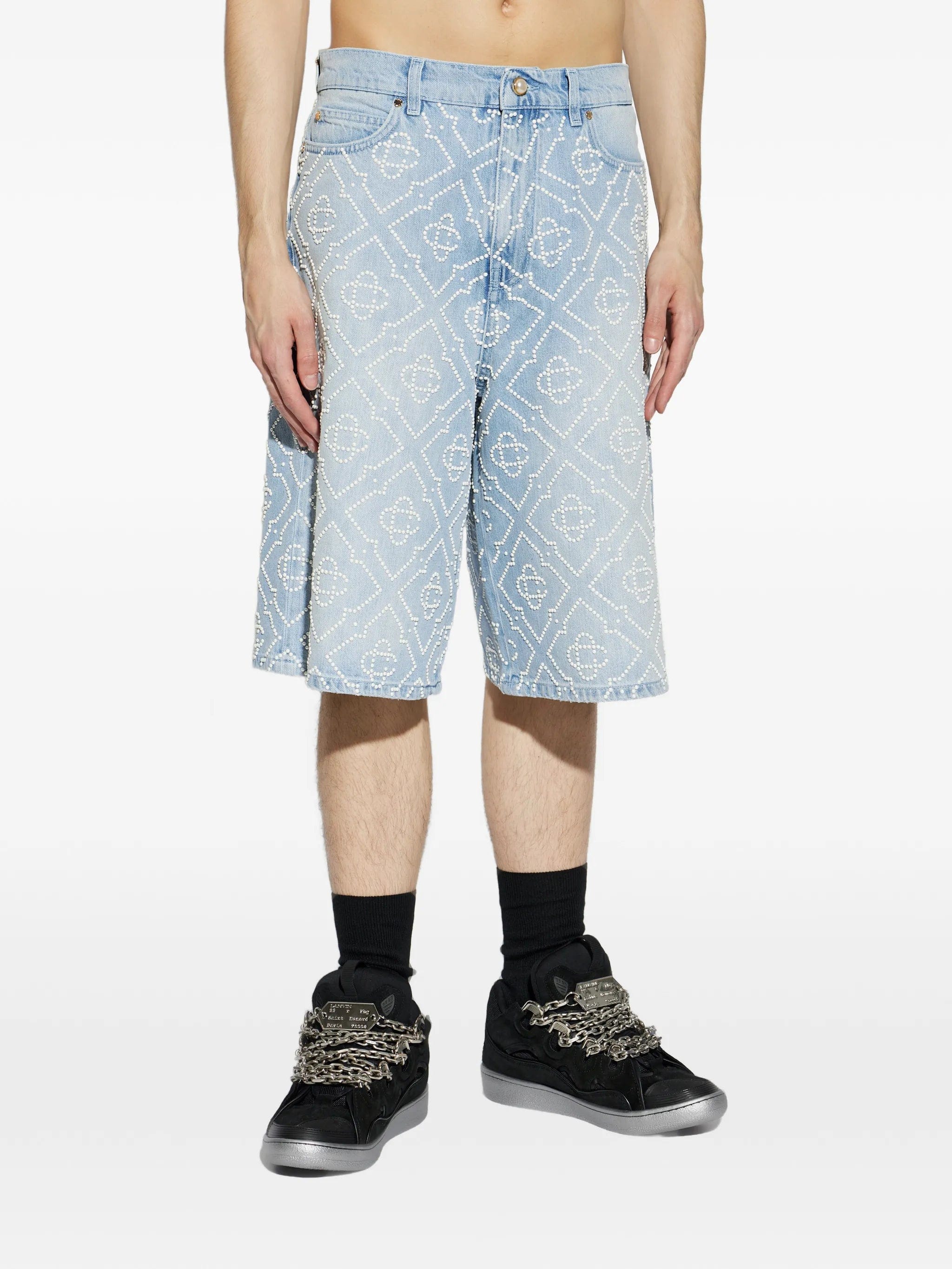 Casablanca pearl - monogram denim shorts