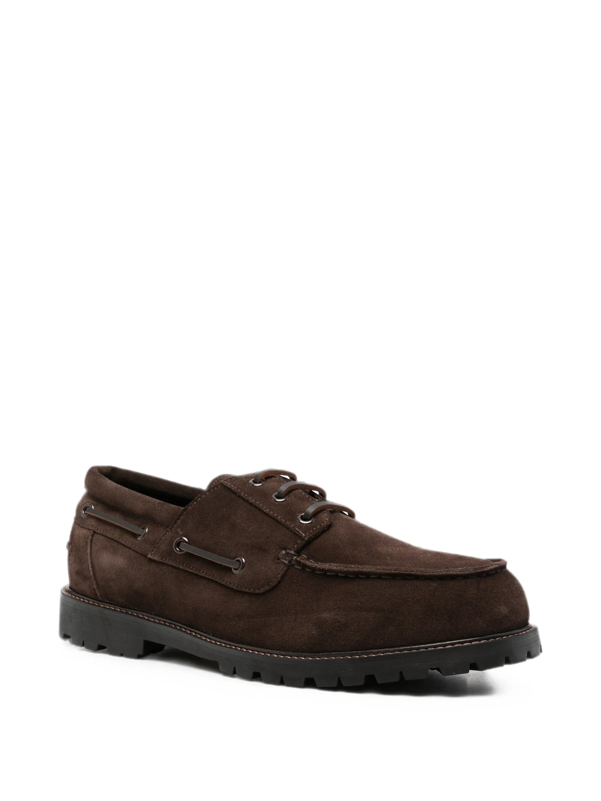 Studio Nicholson suede lace - up boat shoes