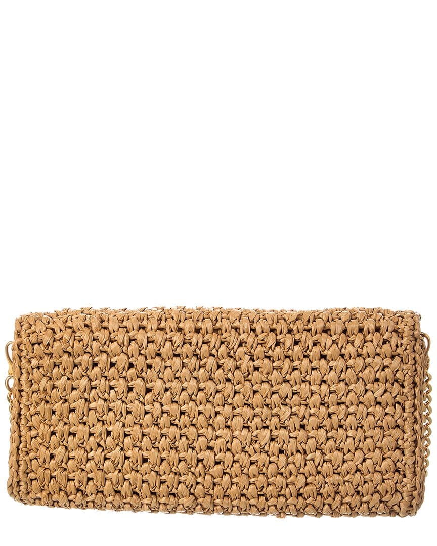 TOD’s Crochet Raffia & Leather Continental Wallet On Chain