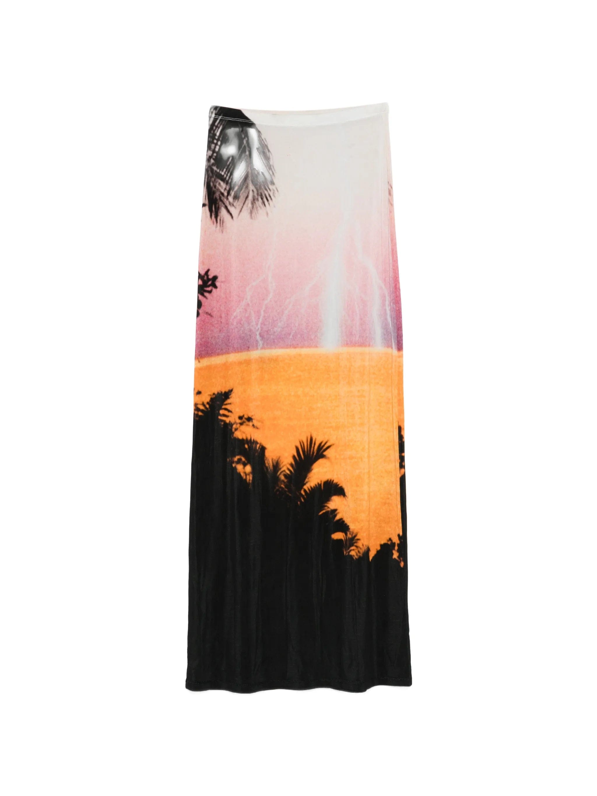 Rabanne palm print midi skirt