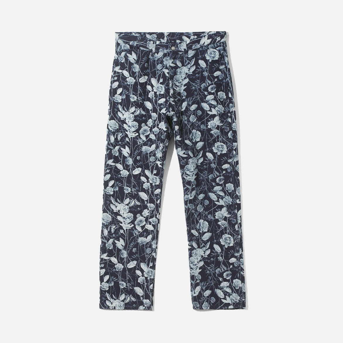 Needles STRAIGHT JEAN - 13 oz DENIM ROSE PRINT - INDIGO