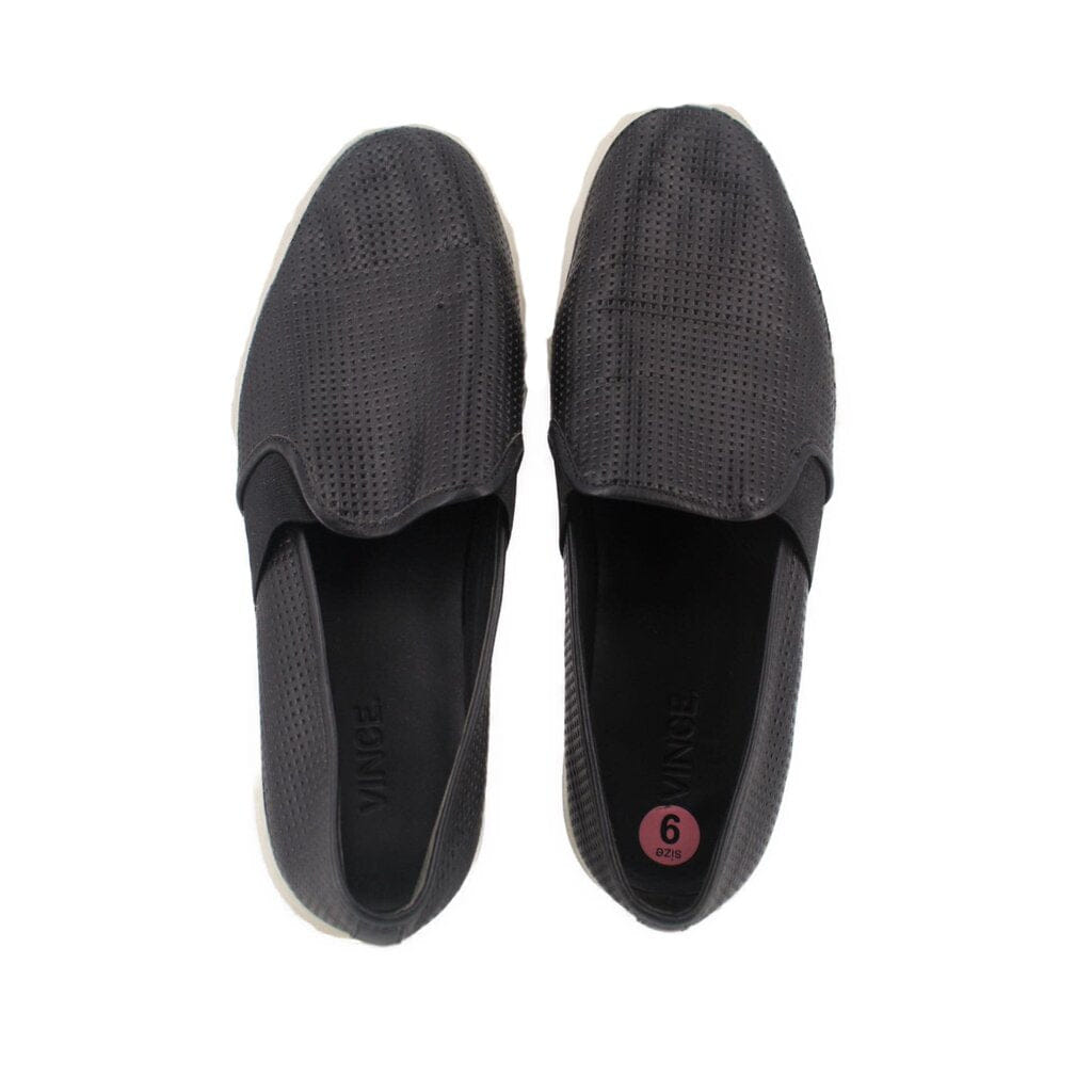 VINCE PERFORATED FLATS BLACK 9 US
