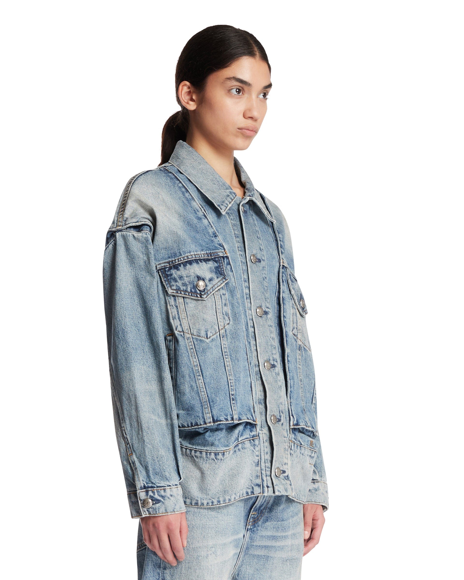 R13 Giacca In Denim Washed Blu