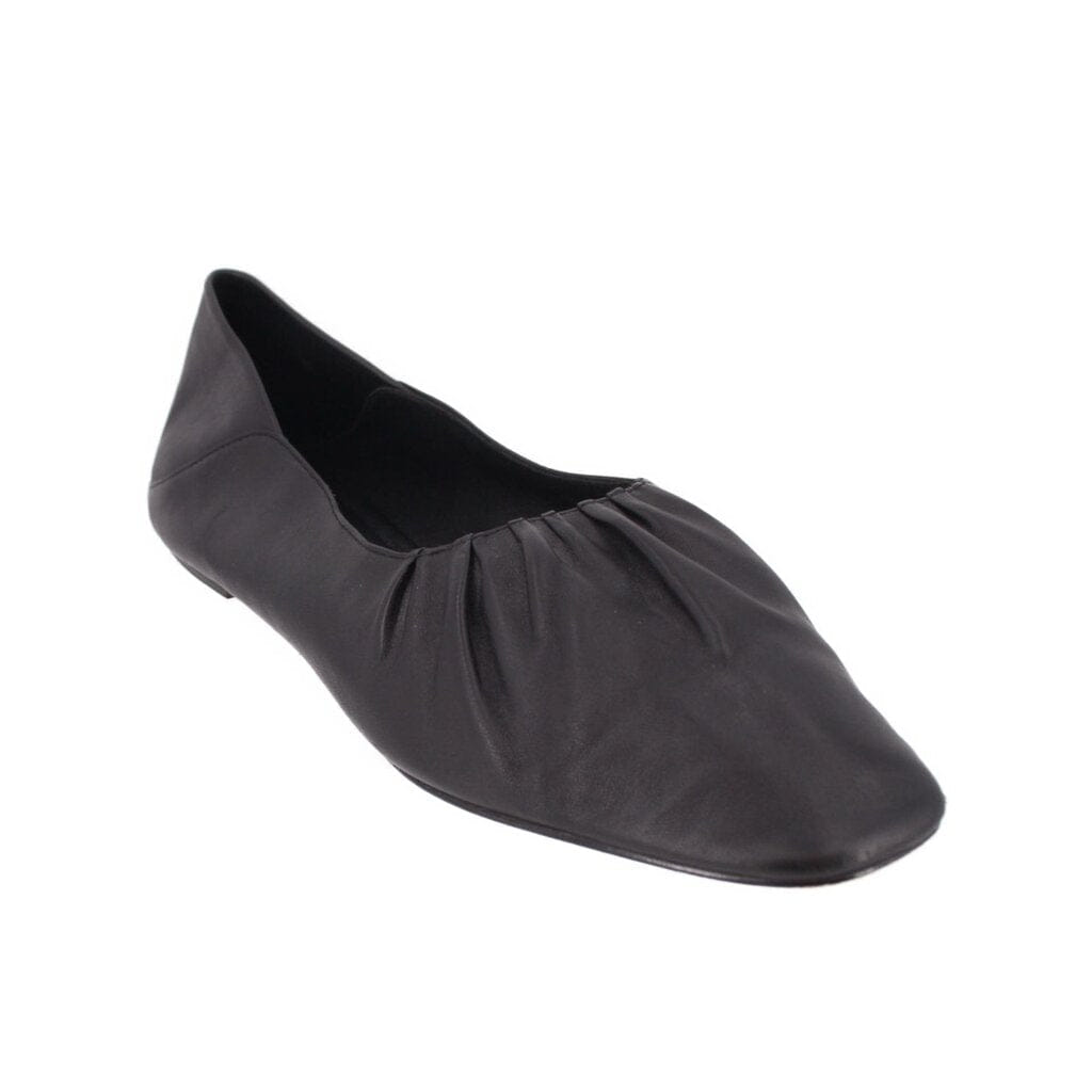 VINCE KALI GATHERED LEATHER FLATS BLACK 41 EU | 11 US