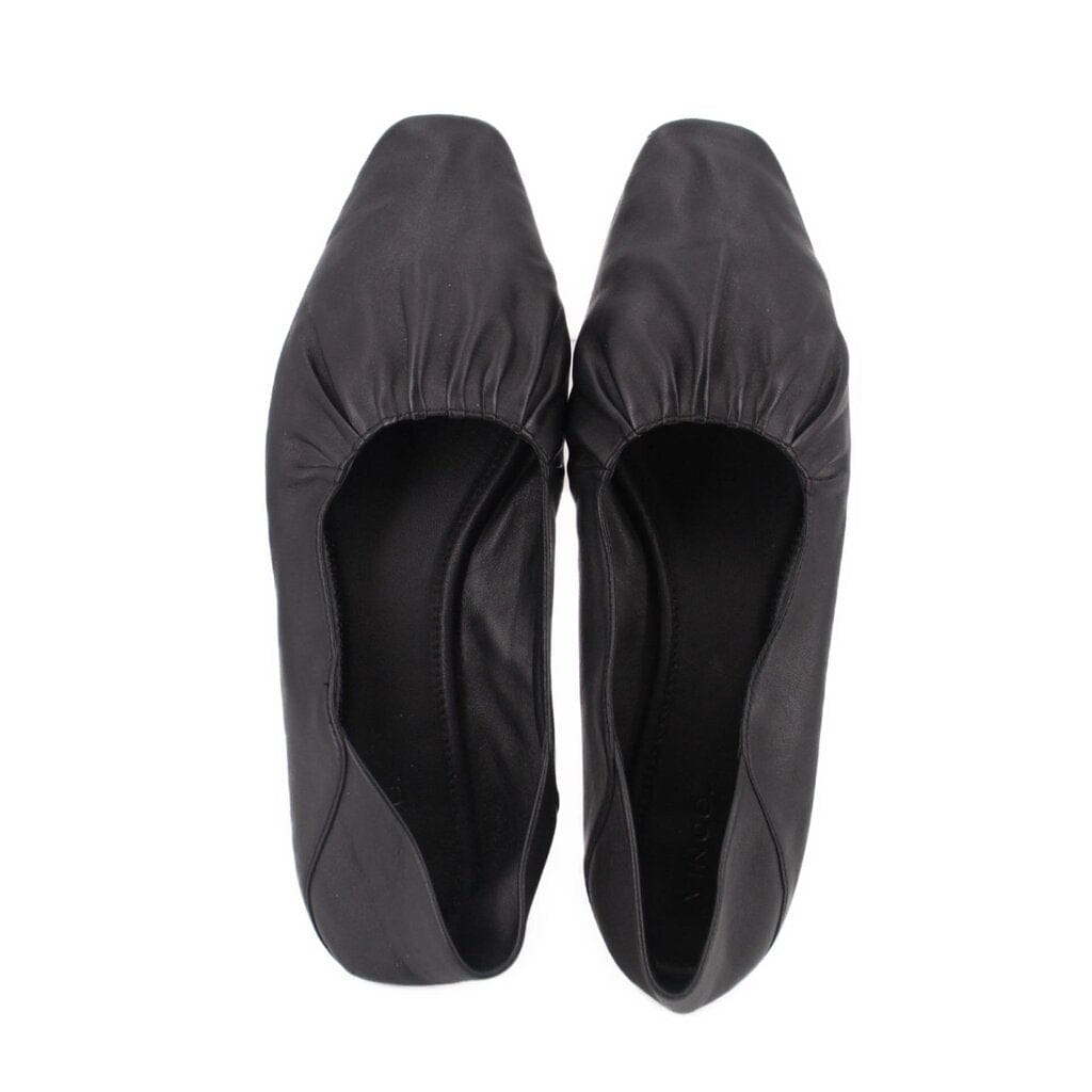 VINCE KALI GATHERED LEATHER FLATS BLACK 41 EU | 11 US