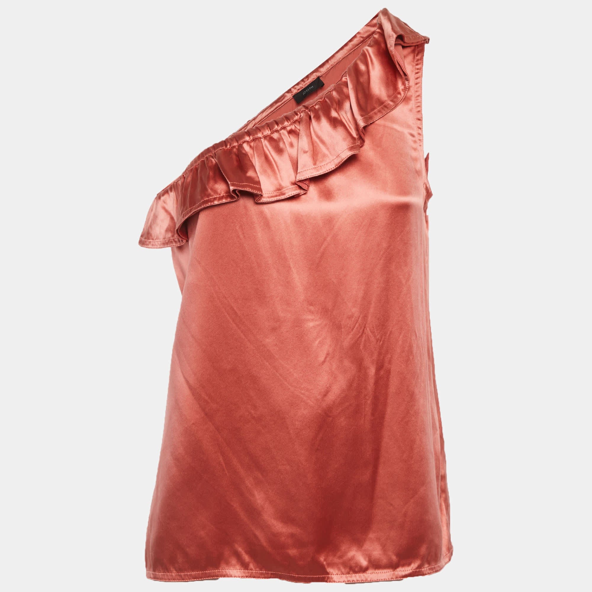 Joseph Salmon Pink Satin One Shoulder Top