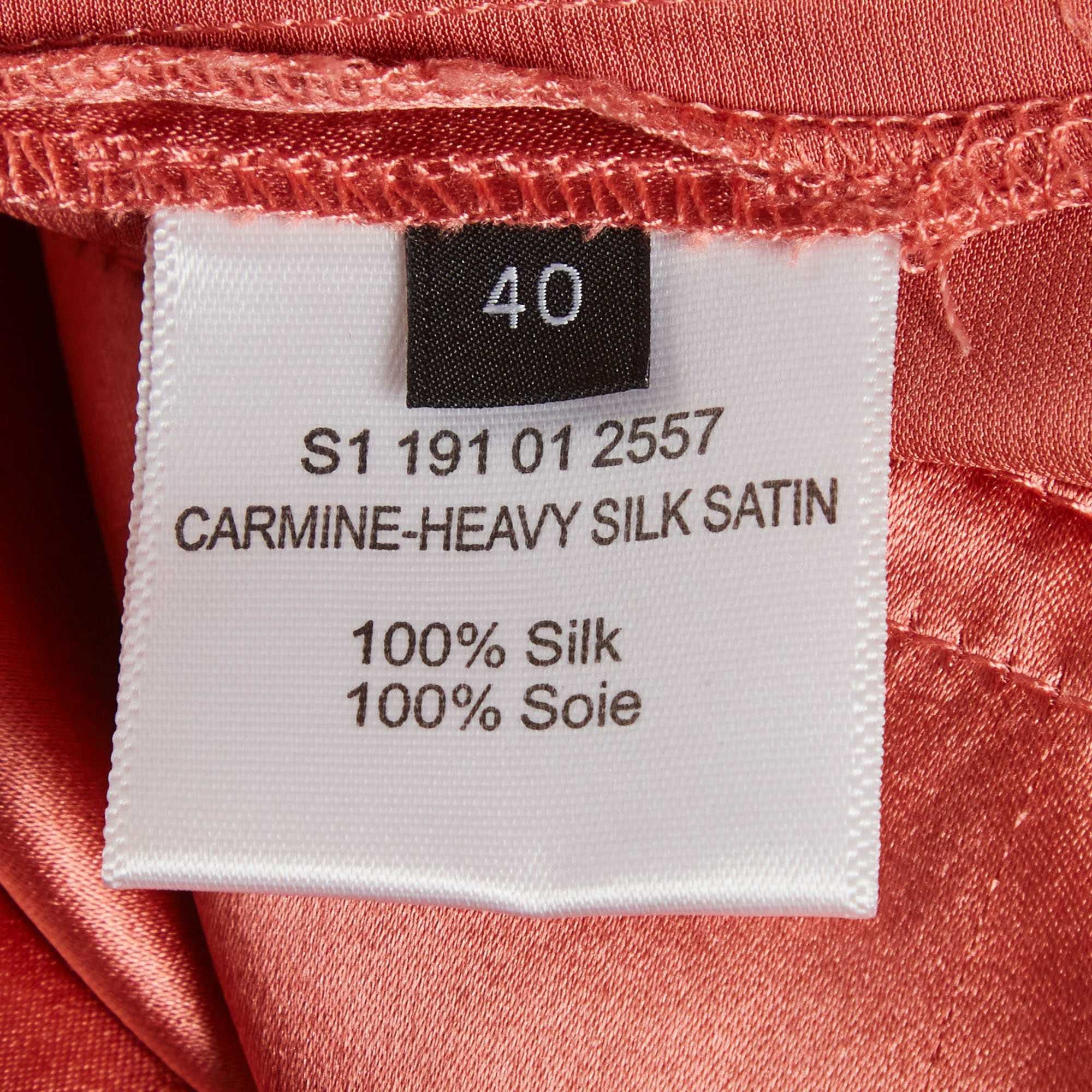 Joseph Salmon Pink Satin One Shoulder Top