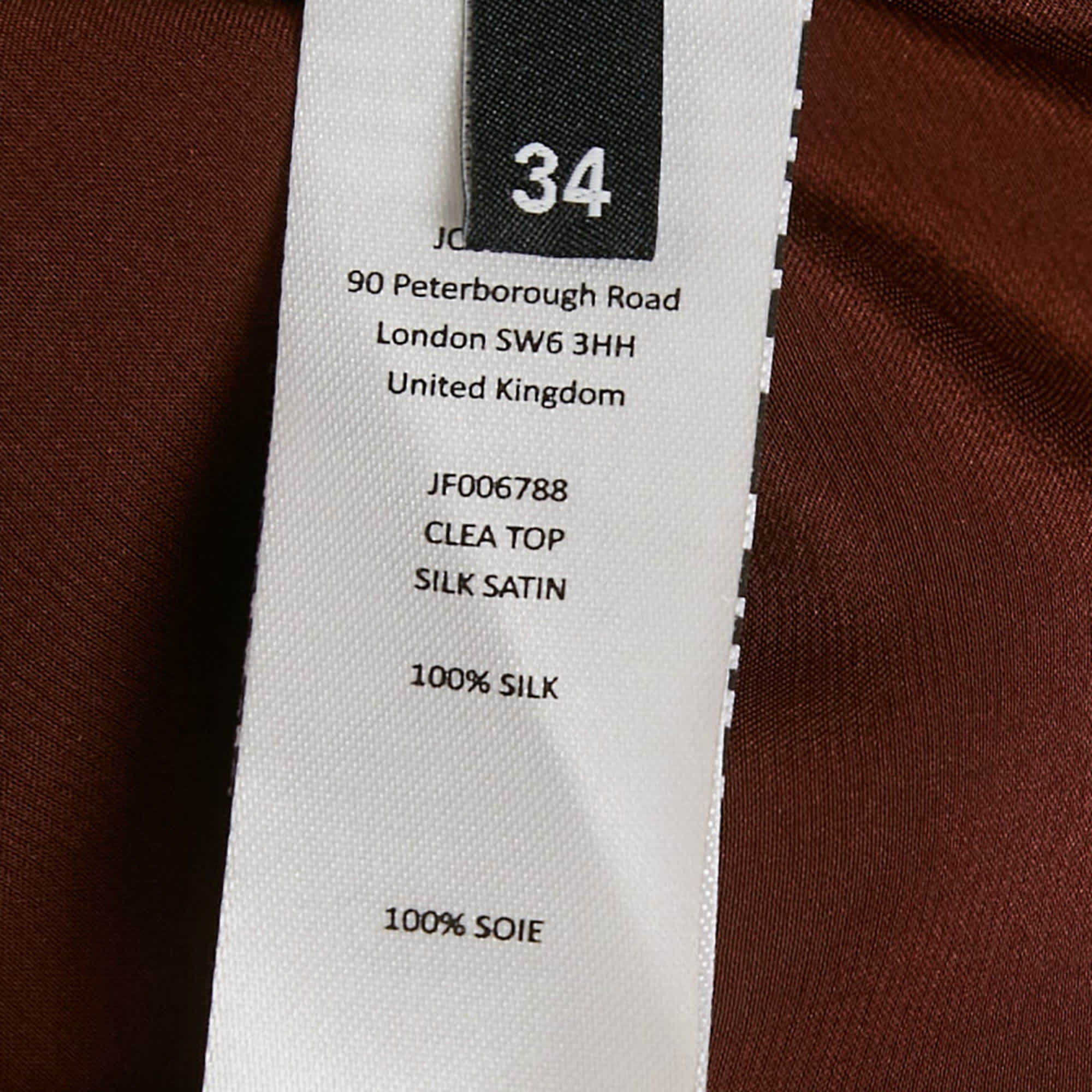 Joseph Brown Silk Satin Clea Cami Top