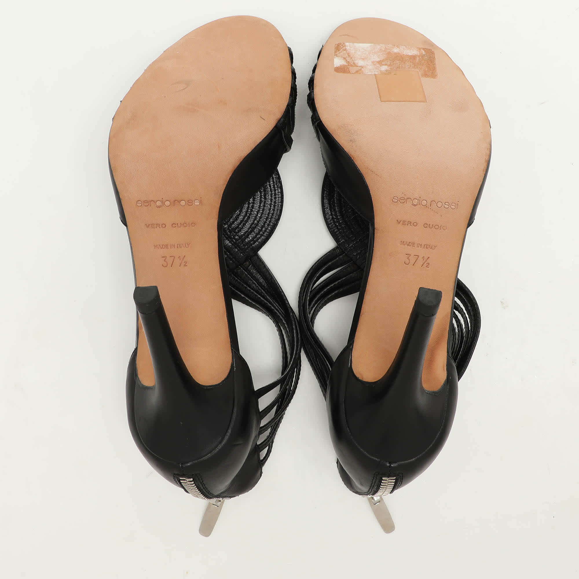Sergio Rossi Black Leather Stappy Sandals