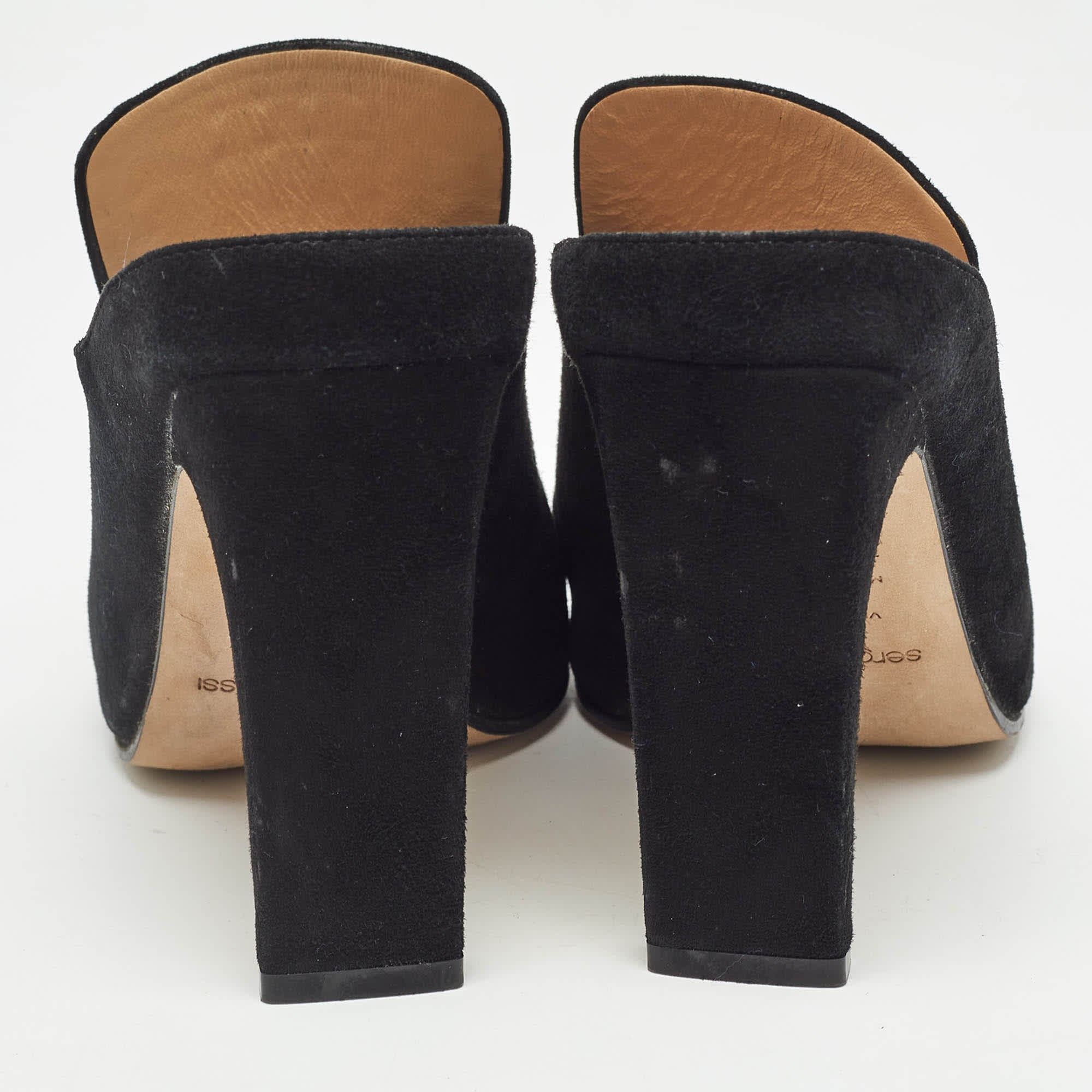 Sergio Rossi Black Sr1 Crystals Heel Mules