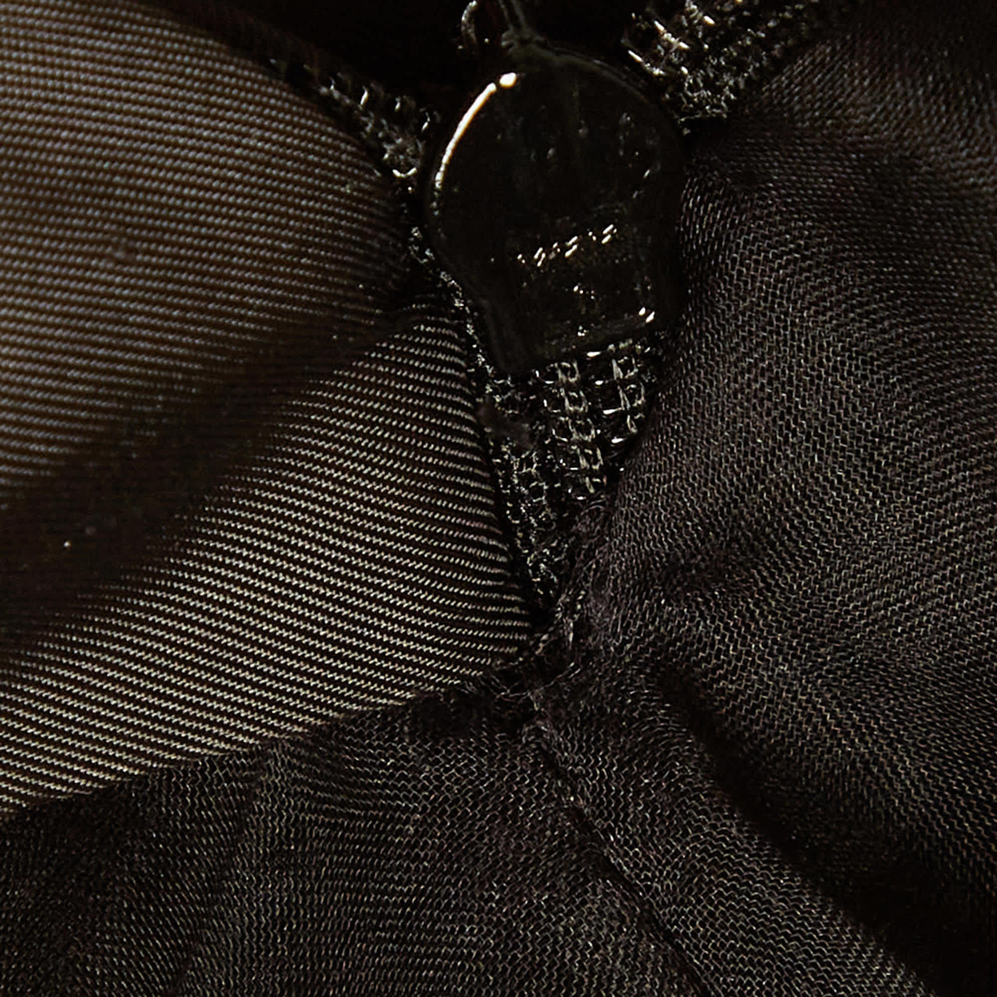 Lanvin Black Satin Bow Detail Plisse Mini Dress