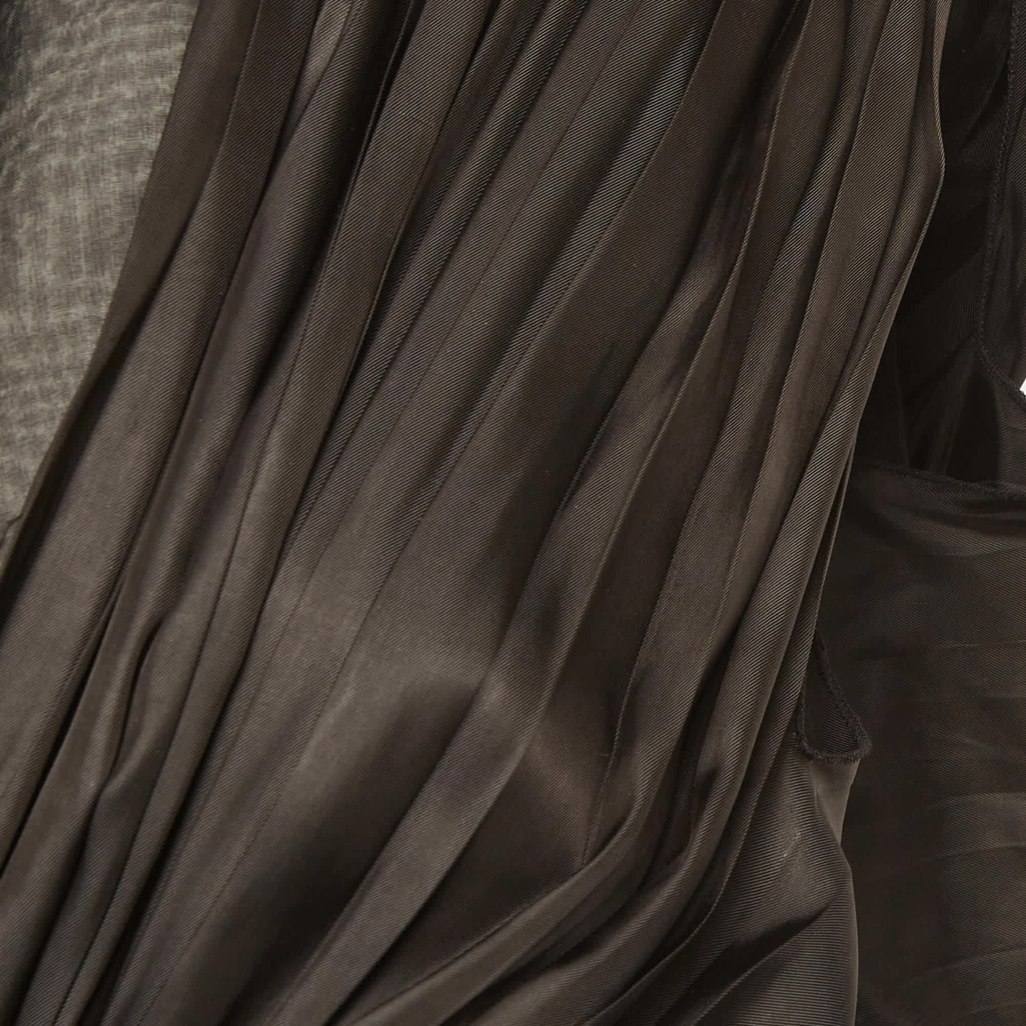 Lanvin Black Satin Bow Detail Plisse Mini Dress