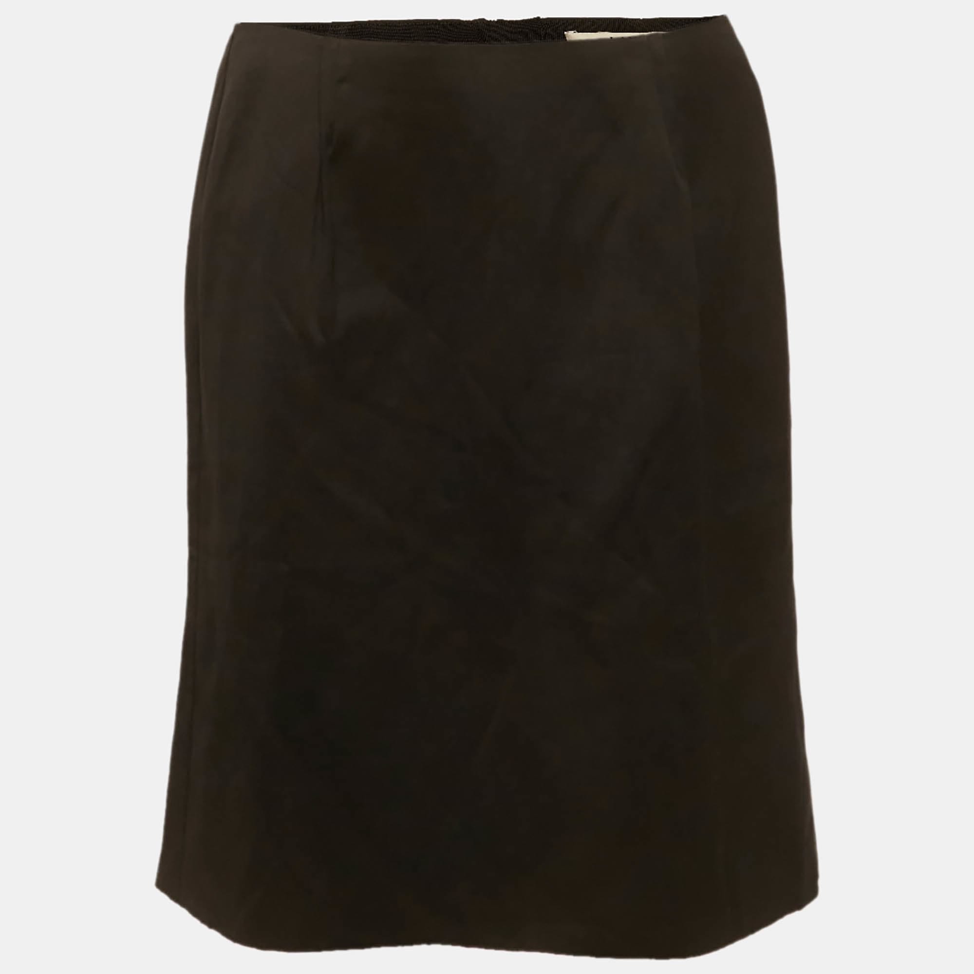 Lanvin Black Cotton Flared Mini Skirt