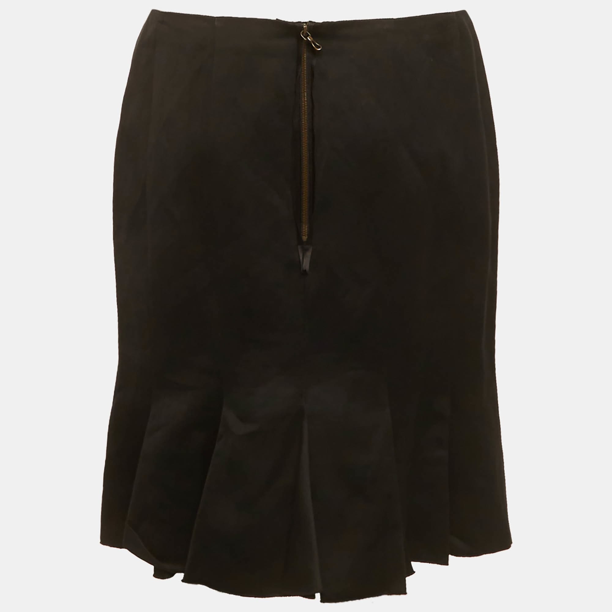 Lanvin Black Cotton Flared Mini Skirt
