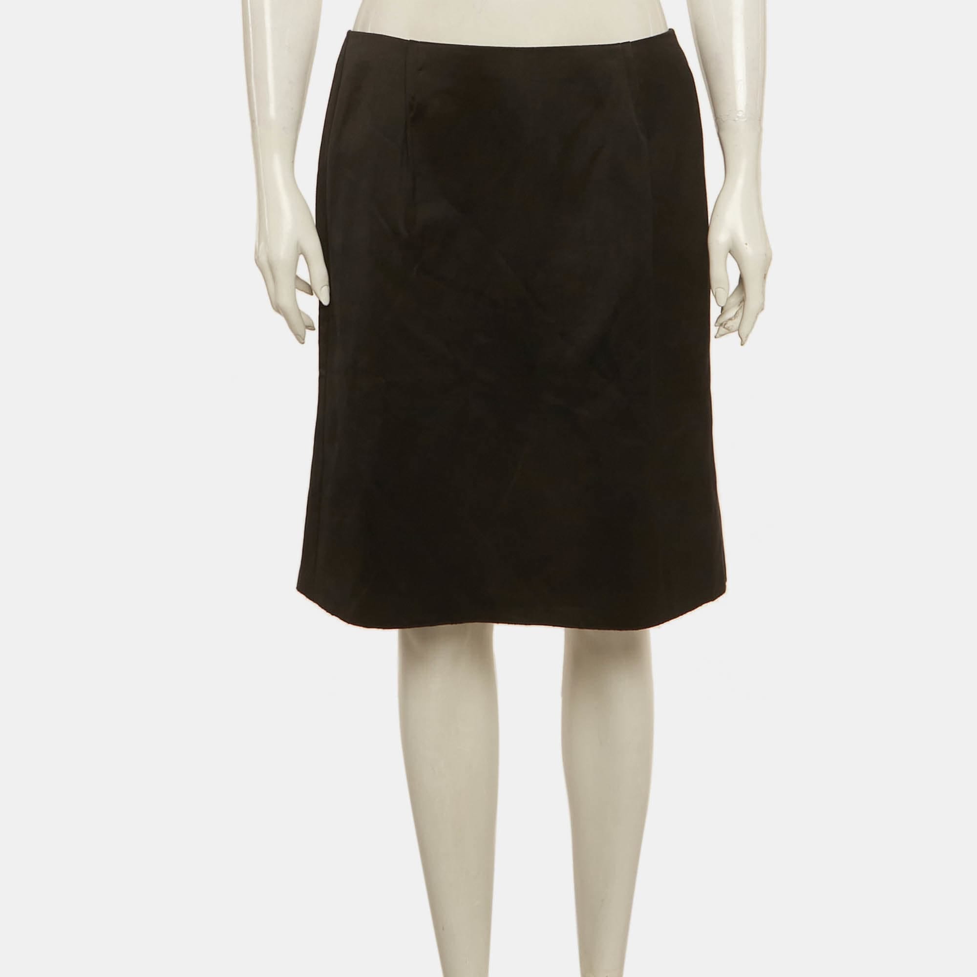 Lanvin Black Cotton Flared Mini Skirt