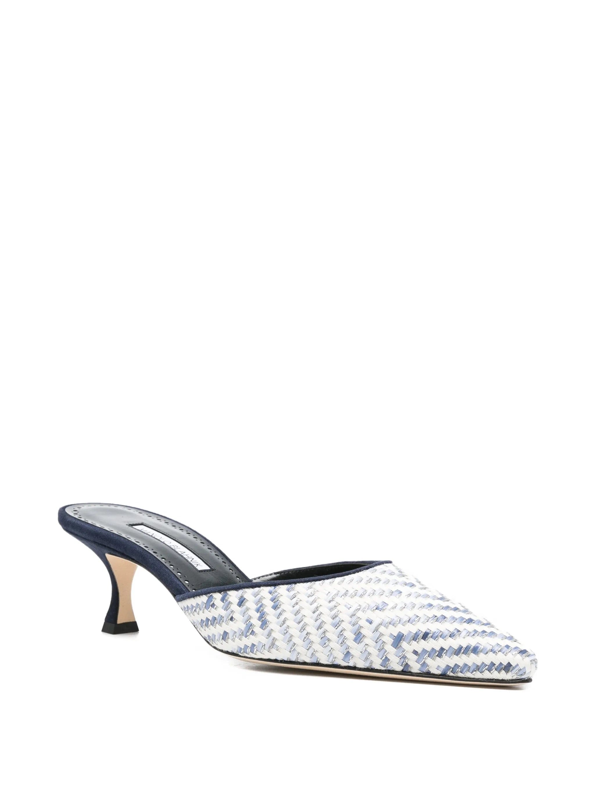 Manolo Blahnik Carolynemu raffia mules