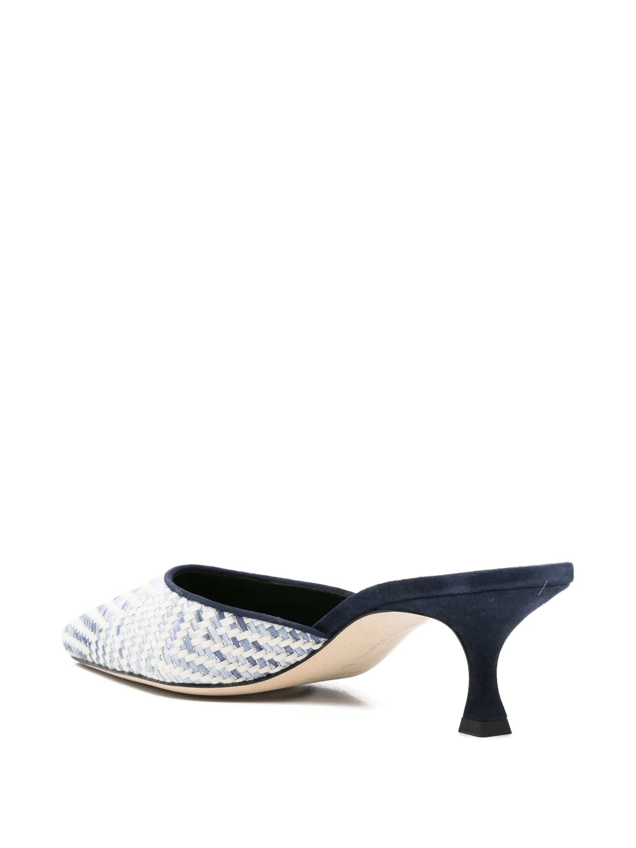 Manolo Blahnik Carolynemu raffia mules