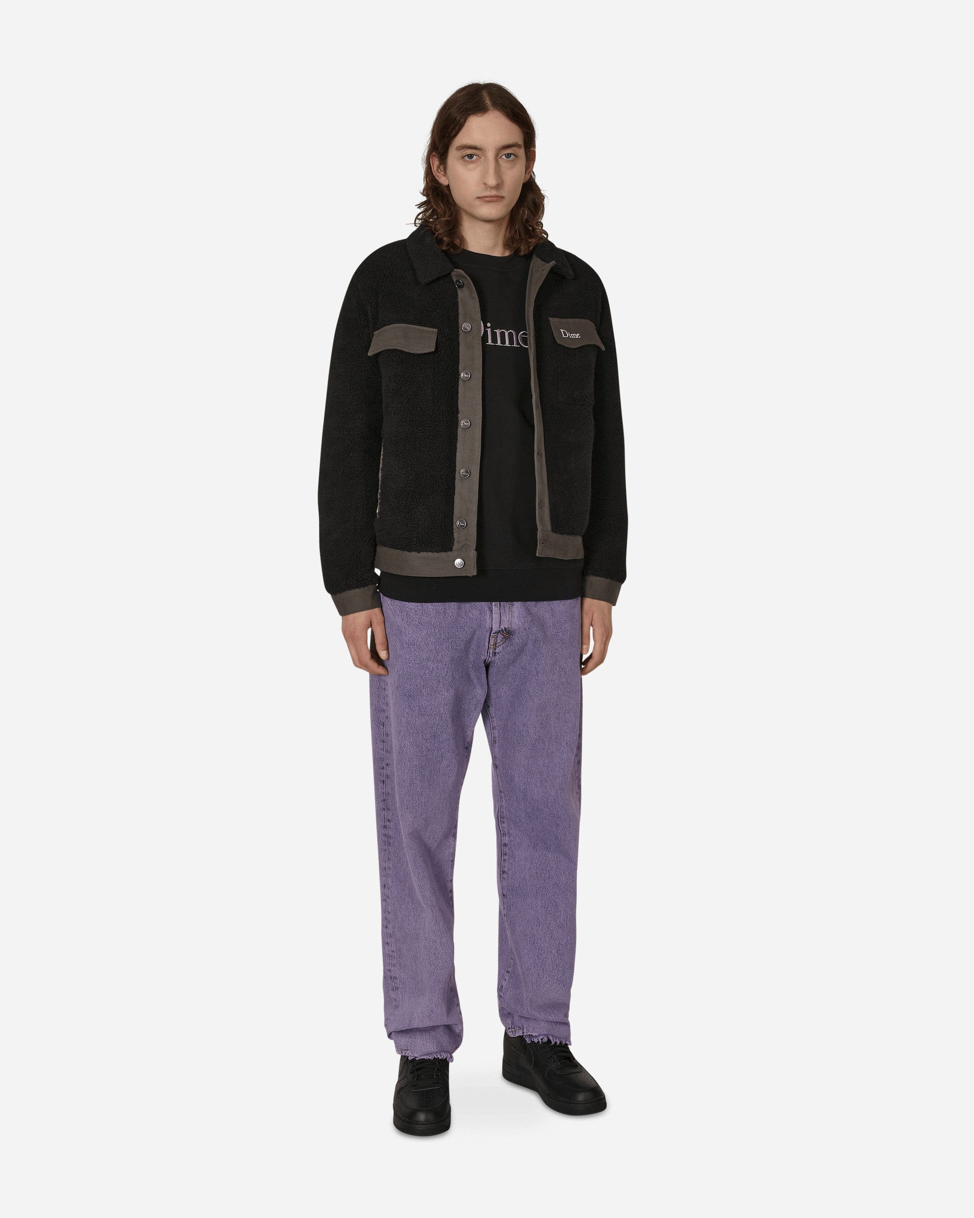 Dime Sherpa Denim Jacket Black