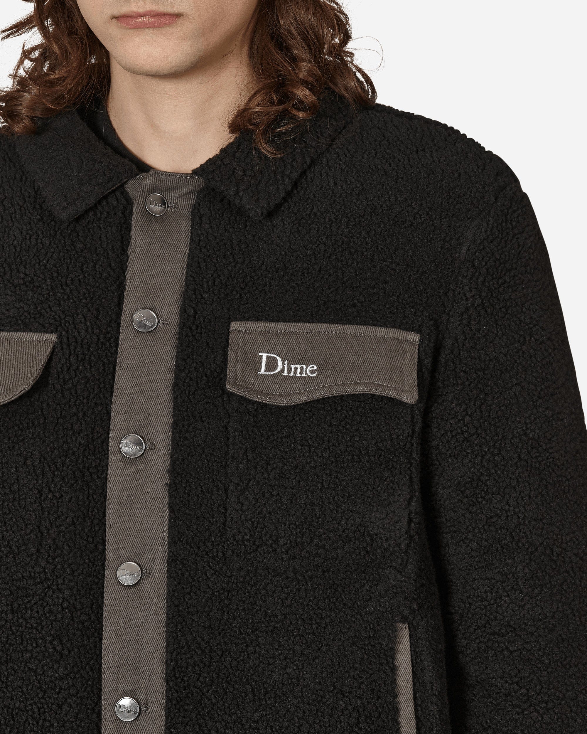 Dime Sherpa Denim Jacket Black
