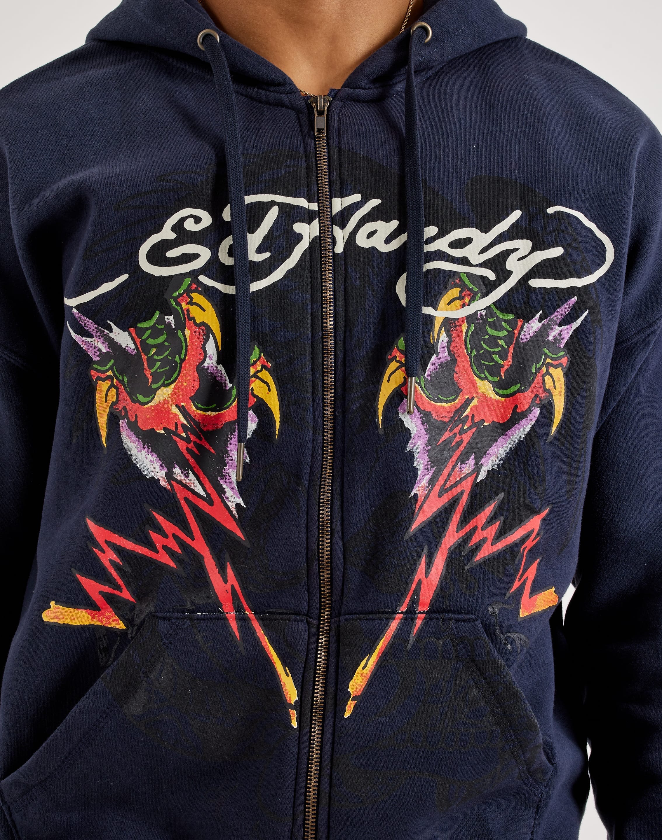 Ed Hardy Tiger Full - Zip Fleece Hoodie