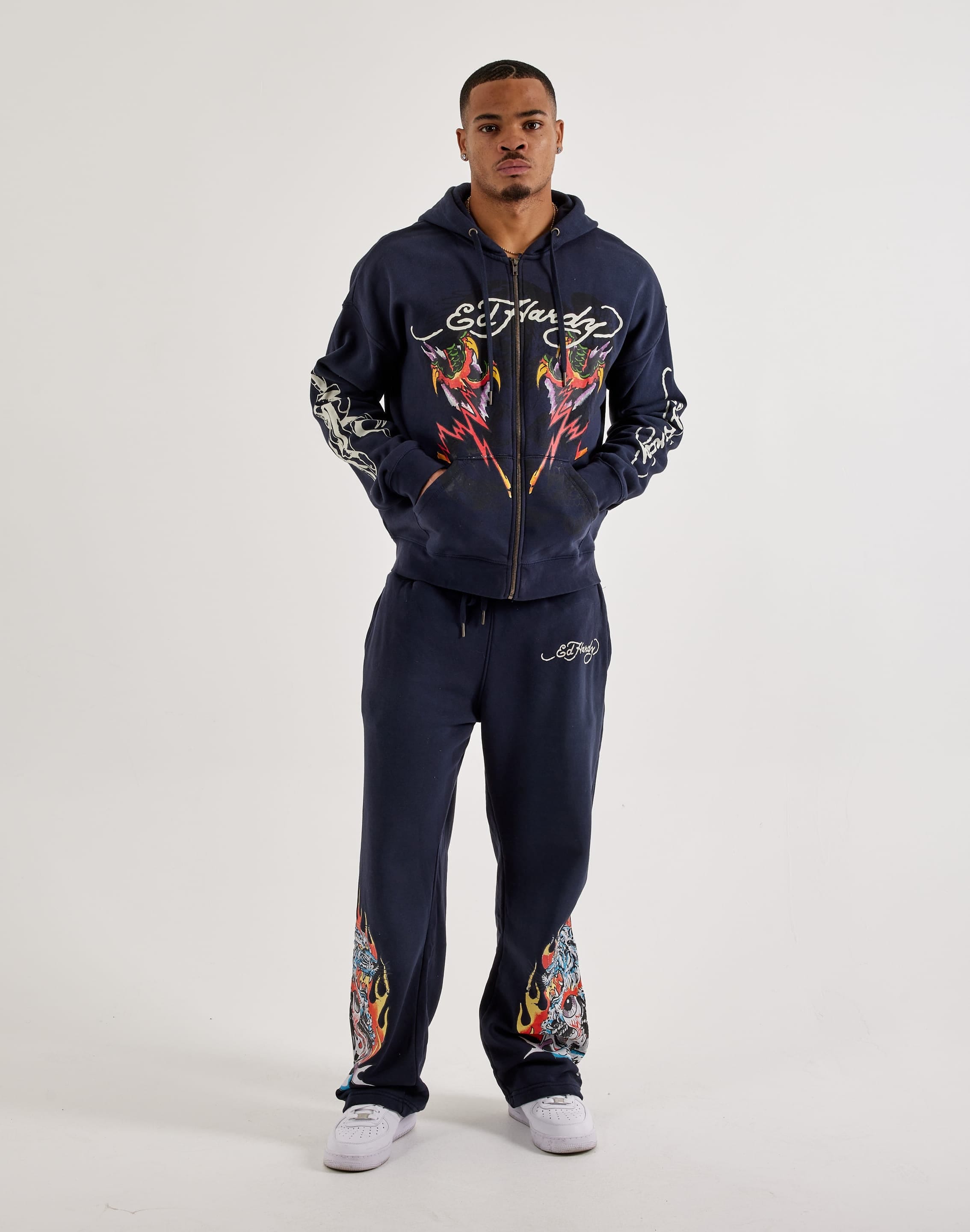 Ed Hardy Tiger Full - Zip Fleece Hoodie