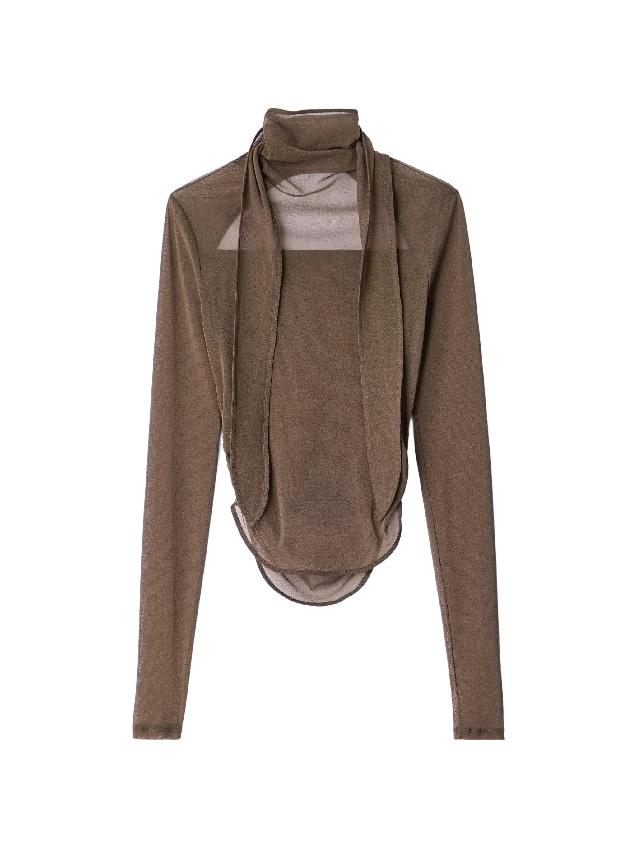 Lemaire ballerina scarf top in mesh jersey