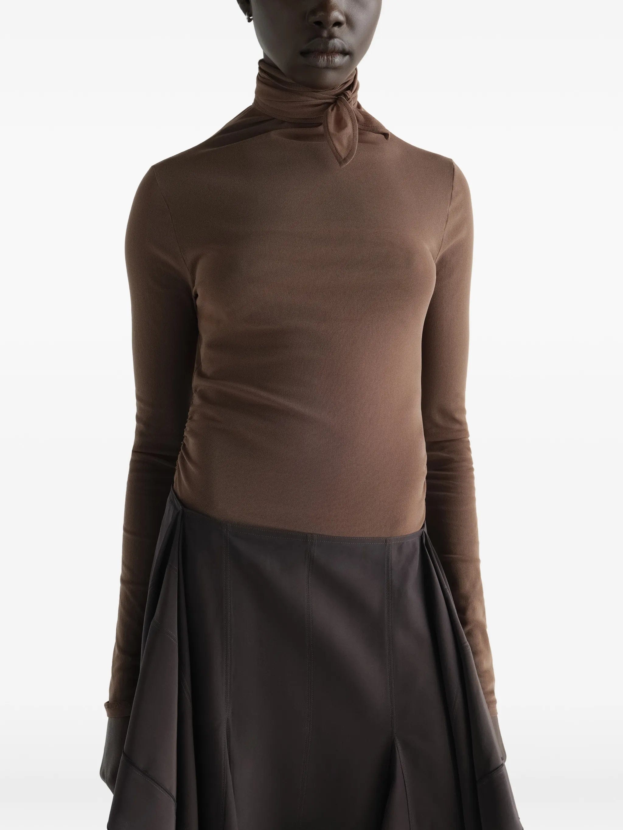 Lemaire ballerina scarf top in mesh jersey